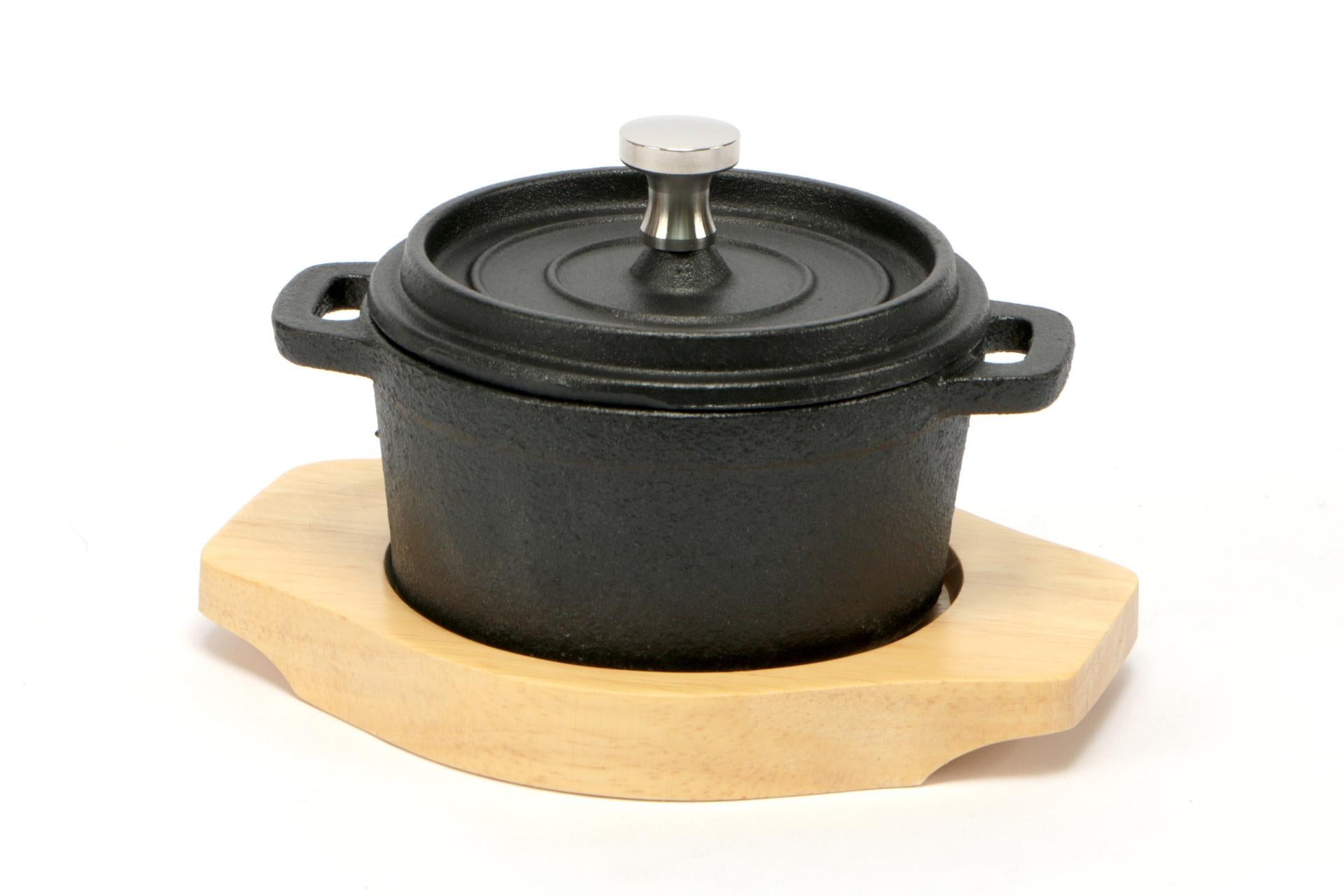 Import Tavola Professional Think Cocotte Ghisa Ø10 cm Con Base In Legno