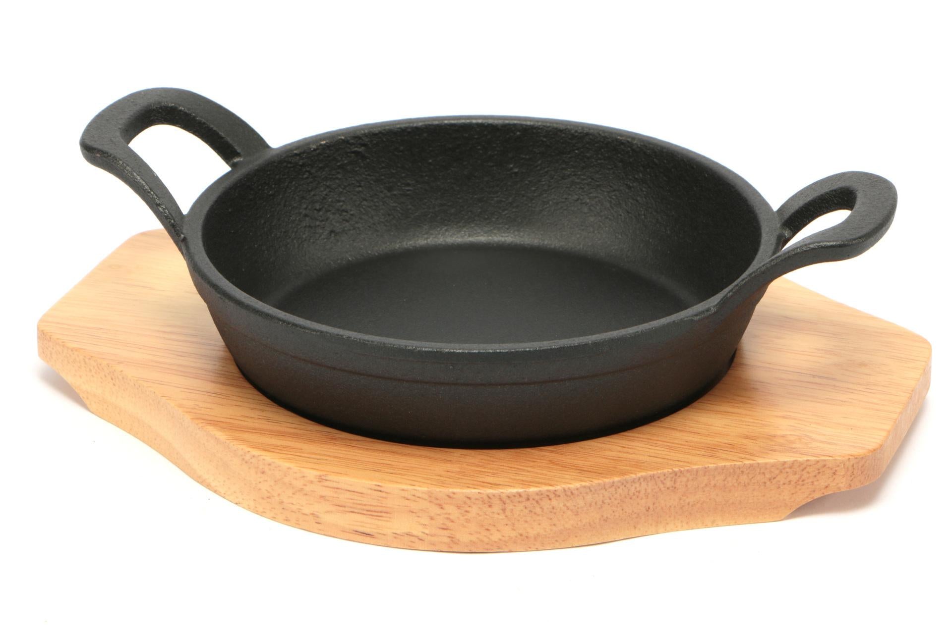 Import Tavola Professional Think Casseruola Tonda Ø16 cm In Ghisa Con Base In Legno - 2 Manici