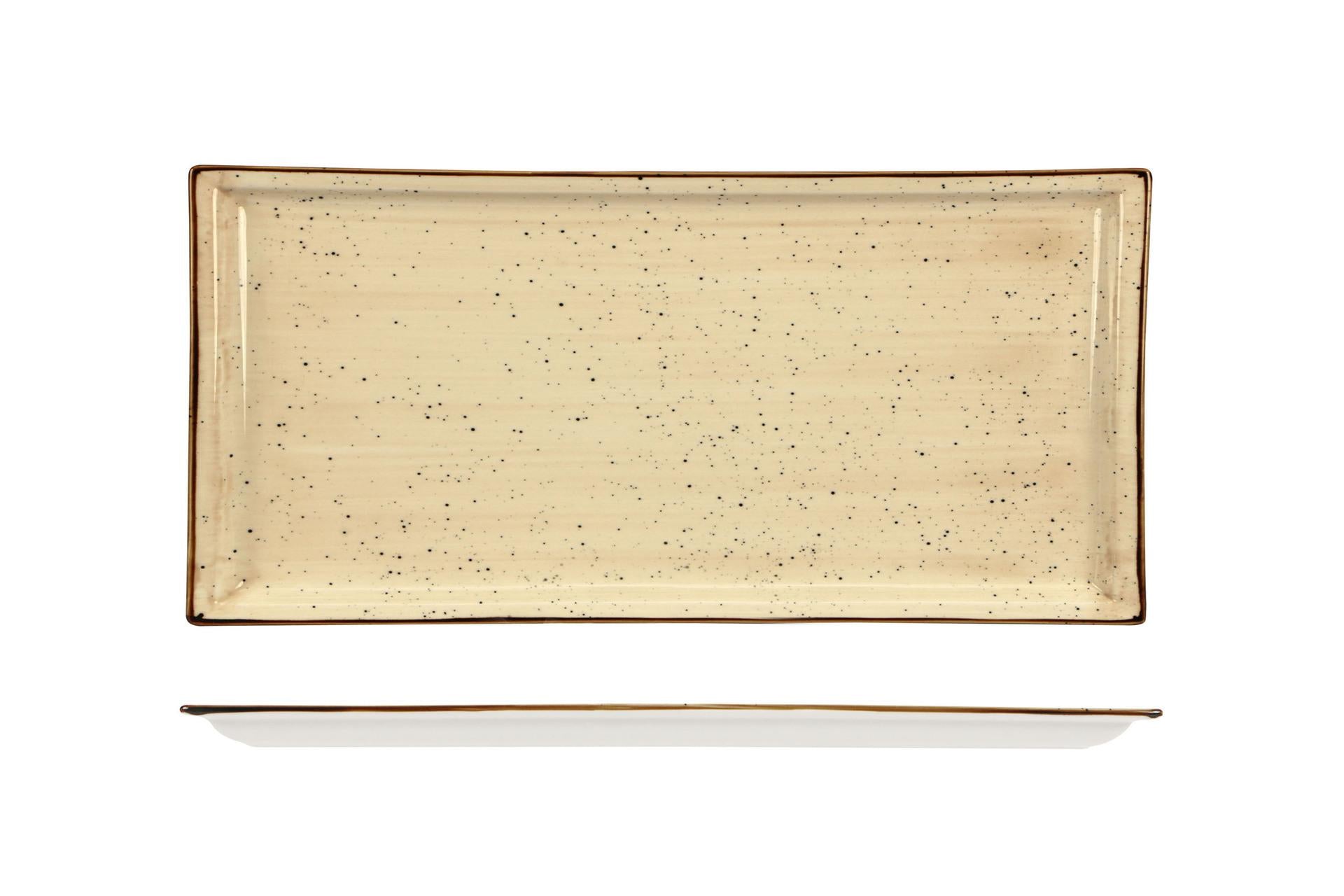 Import Tavola Professional JustColor Cream Piatto Rettangolare 31 x 13.7 cm In Porcellana Colorata - Set 4 Pz