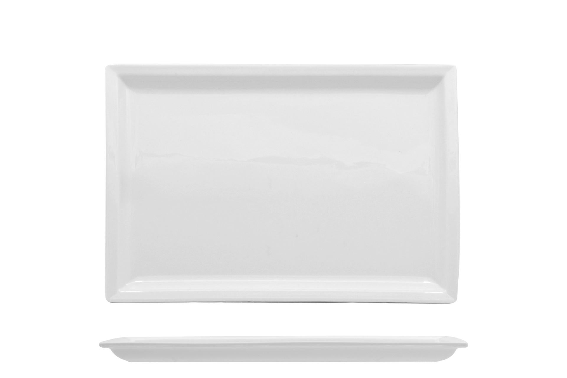 Import Tavola Professional JustWhite Piatto Rettangolare 31 x 22 cm In Porcellana Bianca - Set 3 Pz