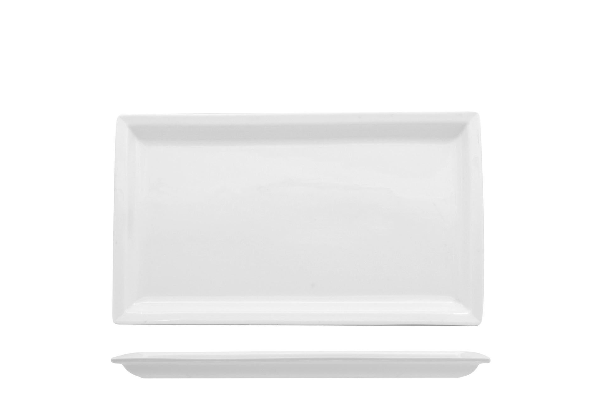 Import Tavola Professional JustWhite Piatto Rettangolare 31 x 18 cm In Porcellana Bianca - Set 3 Pz