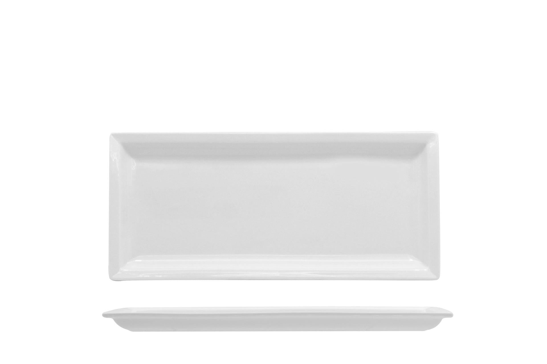Import Tavola Professional JustWhite Piatto Rettangolare 31 x 13.7 cm In Porcellana Bianca - Set 4 Pz