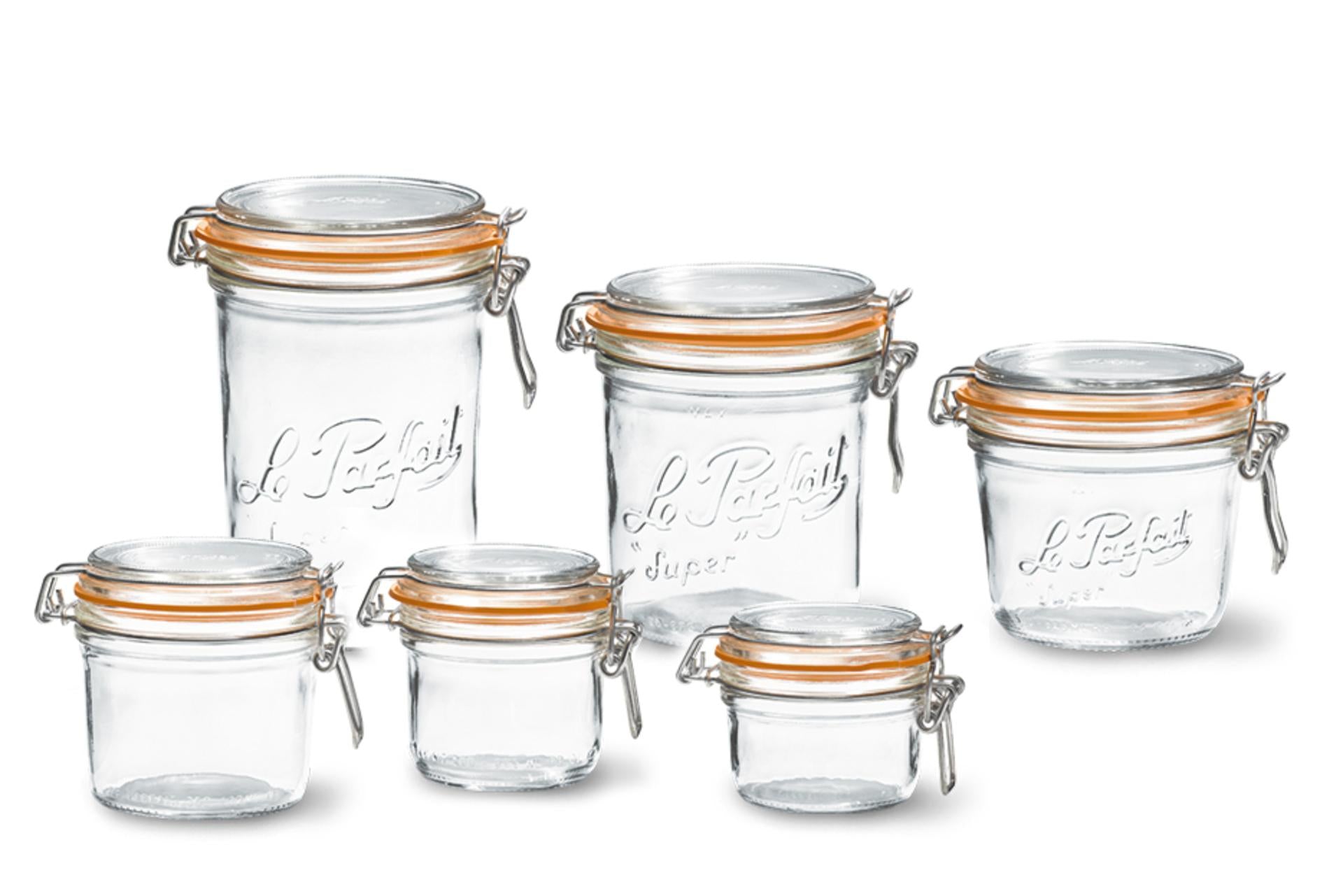 Le Parfait Super Vaso Ermetico Modello Terrine Ø70 mm - 125 ml Con Telaio Meccanico e Rondella Arancione - Set 6 Pz 4
