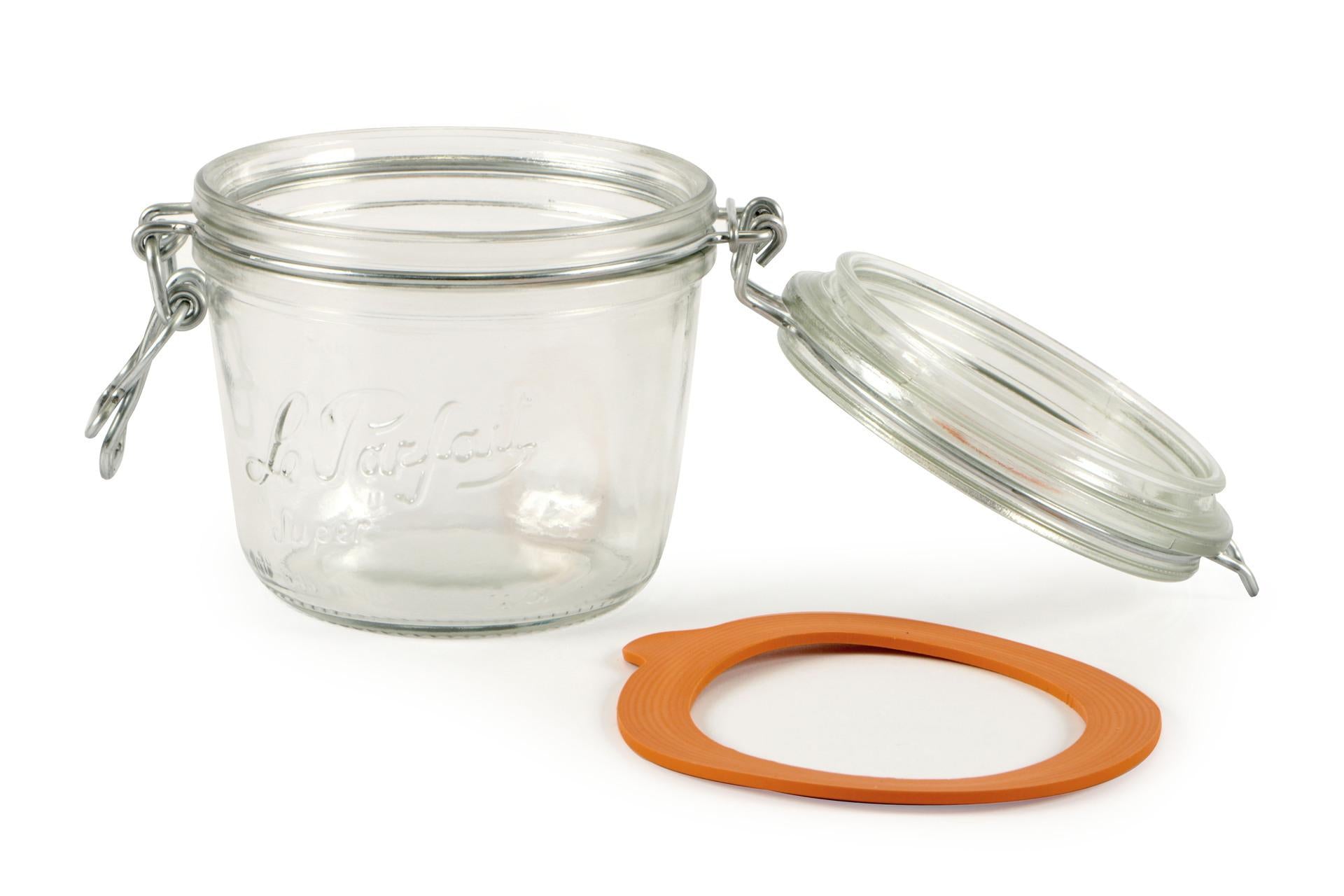 Le Parfait Super Vaso Ermetico Modello Terrine 500 ml - Ø100 mm Con Telaio Meccanico e Rondella Arancione - Set 6 Pz 3