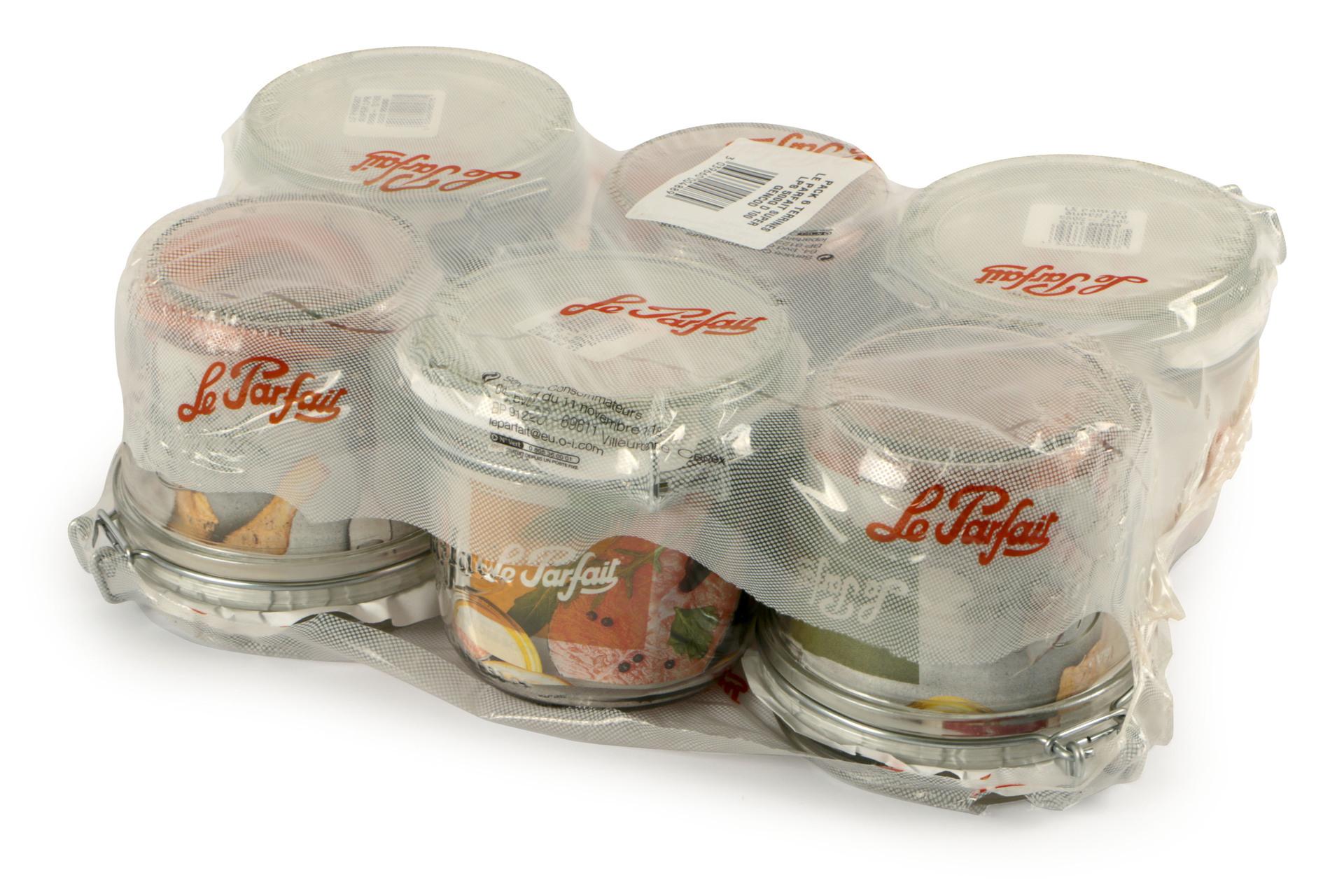 Le Parfait Super Vaso Ermetico Modello Terrine 500 ml - Ø100 mm Con Telaio Meccanico e Rondella Arancione - Set 6 Pz 7