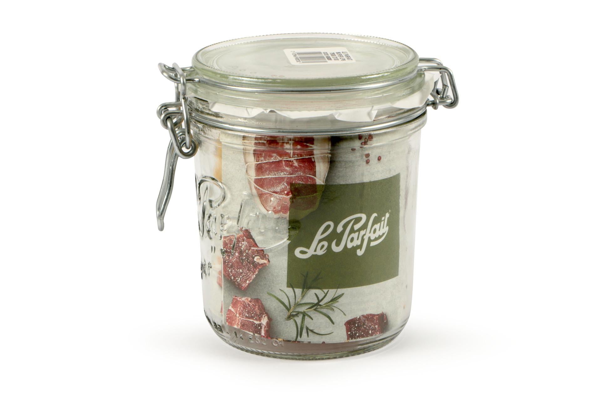 Le Parfait Super Vaso Ermetico Modello Terrine 750 ml - Ø100 mm Con Telaio Meccanico e Rondella Arancione - Set 6 Pz