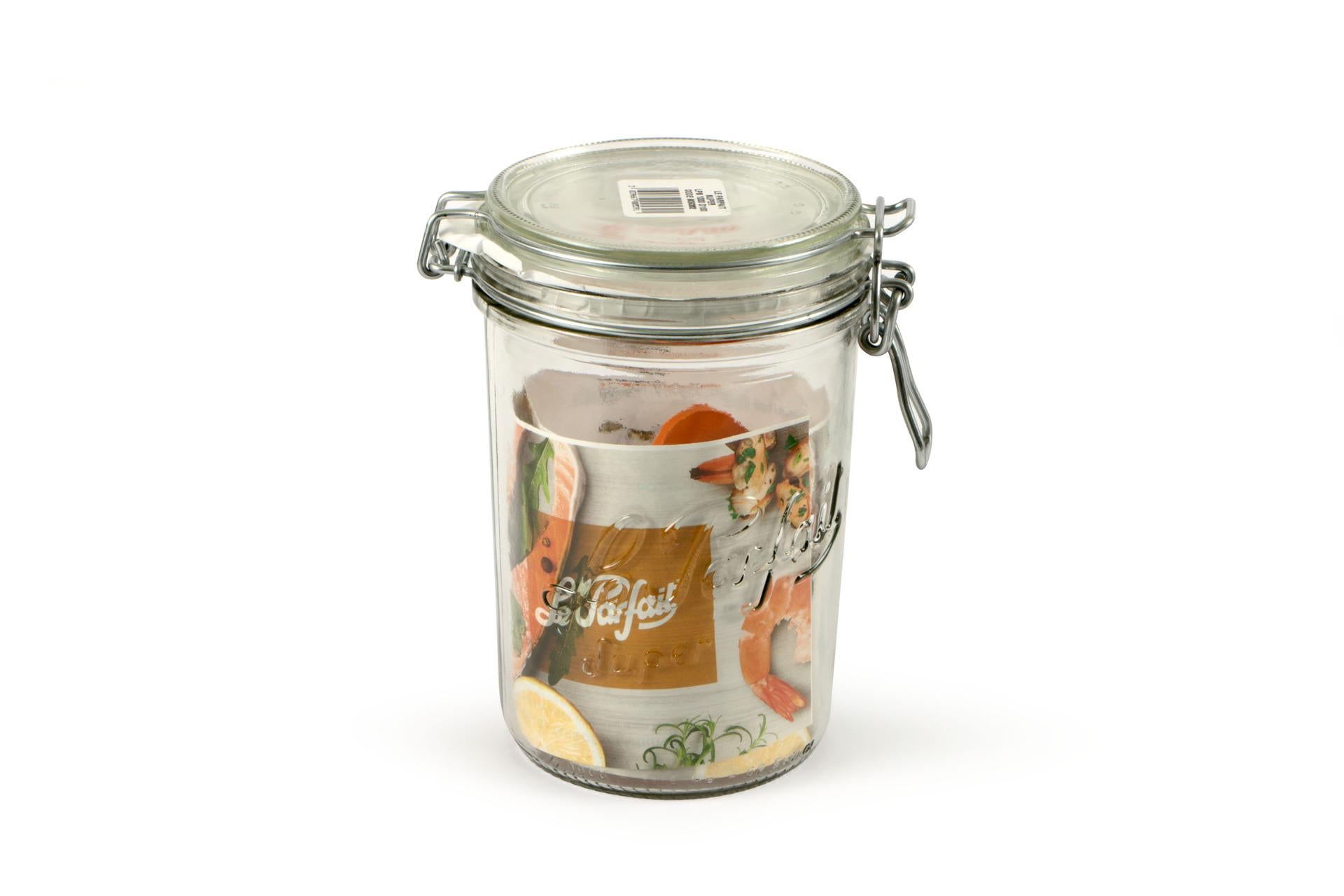 Le Parfait Super Vaso Ermetico Terrine 1L Ø100 mm Con Telaio Meccanico e Rondella Arancione - Set 6 Pz