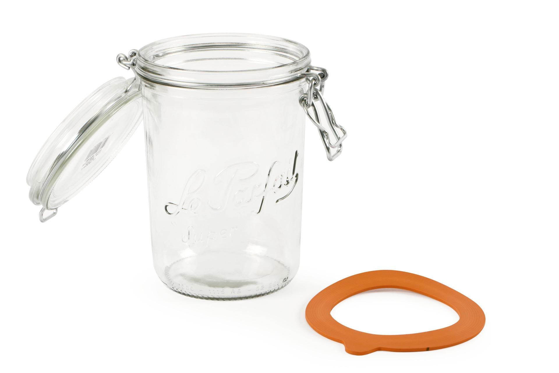Le Parfait Super Vaso Ermetico Terrine 1L Ø100 mm Con Telaio Meccanico e Rondella Arancione - Set 6 Pz 3
