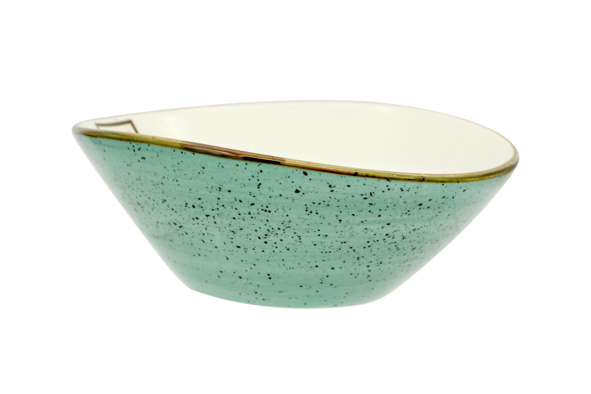 Import Tavola Professional JustColor Green Coppetta Ovale H.5.6 cm - 16.8 x 14.5 cm In Porcellana Colorata - Set 6 Pz