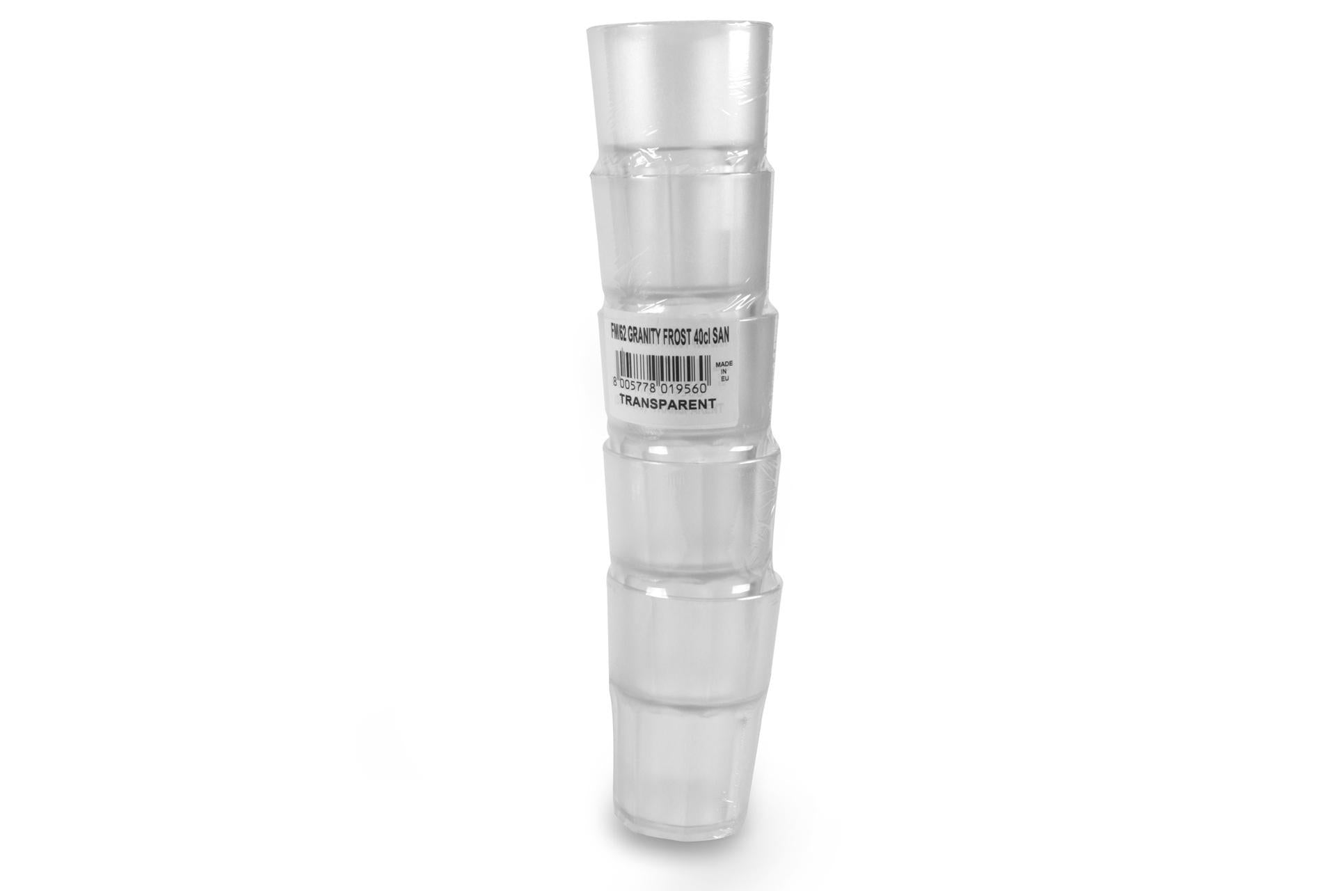Brevetti Waf Bicchiere Granity Frost 40 cl - Confezione 5 Pezzi In SAN Trasparente Satinato - Set 5 Pz 2