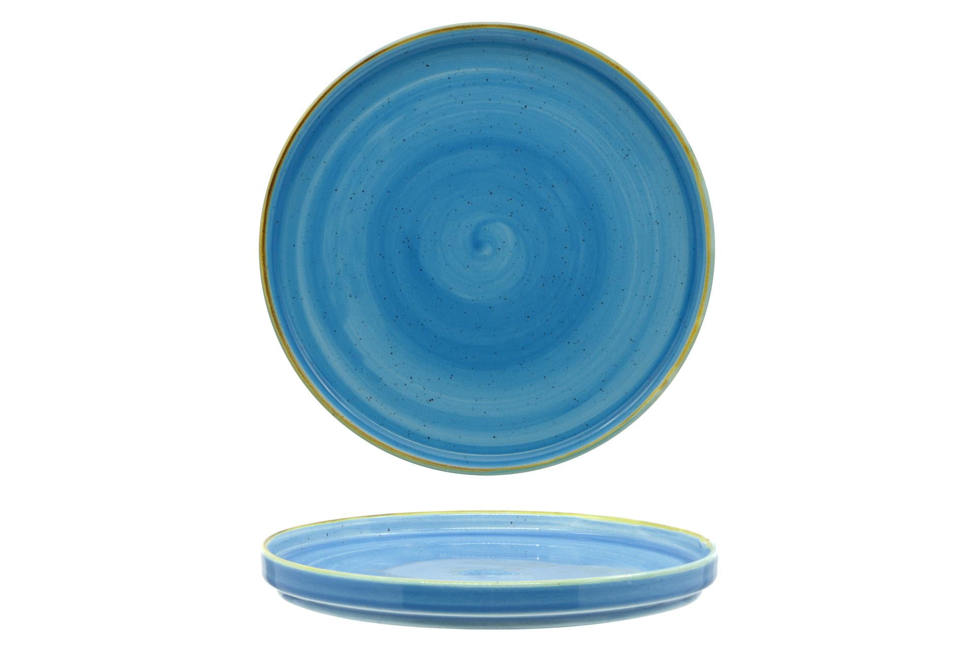 Pt Sango Ceramics Kaden Aqua Blu Piatto Piano Impilabile Ø26 cm - Set 6 Pz