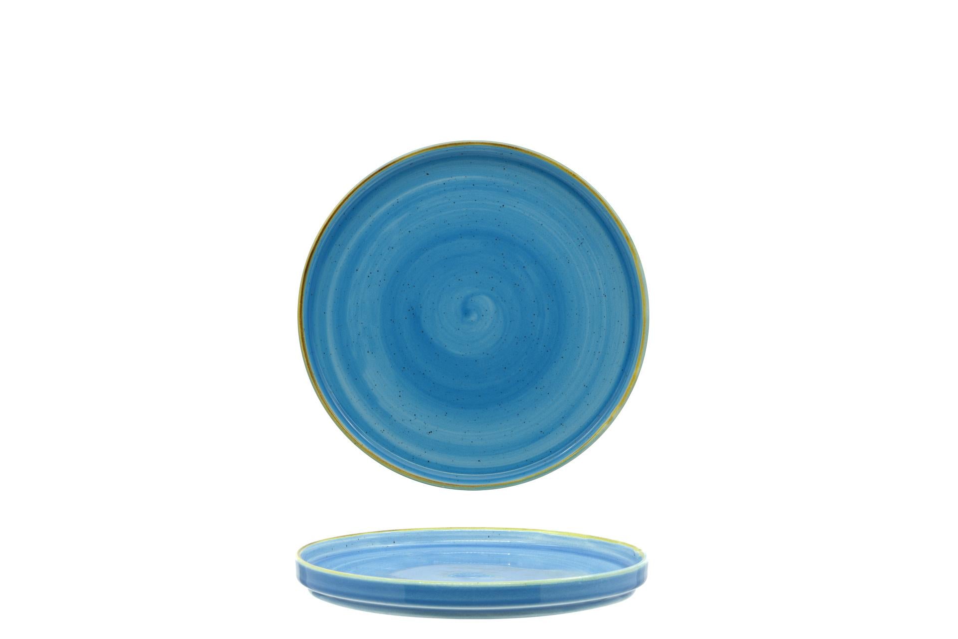 Kaden Aqua Blu Piatto Piano Impilabile Ø20 cm - Pt Sango Ceramics - Set 6 Pz