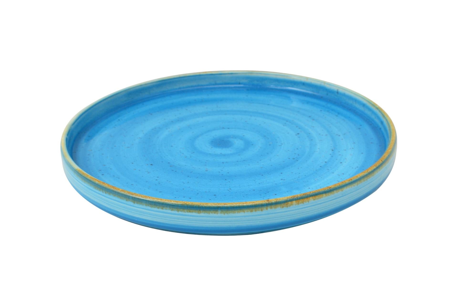 Kaden Aqua Blu Piatto Piano Impilabile Ø20 cm - Pt Sango Ceramics - Set 6 Pz