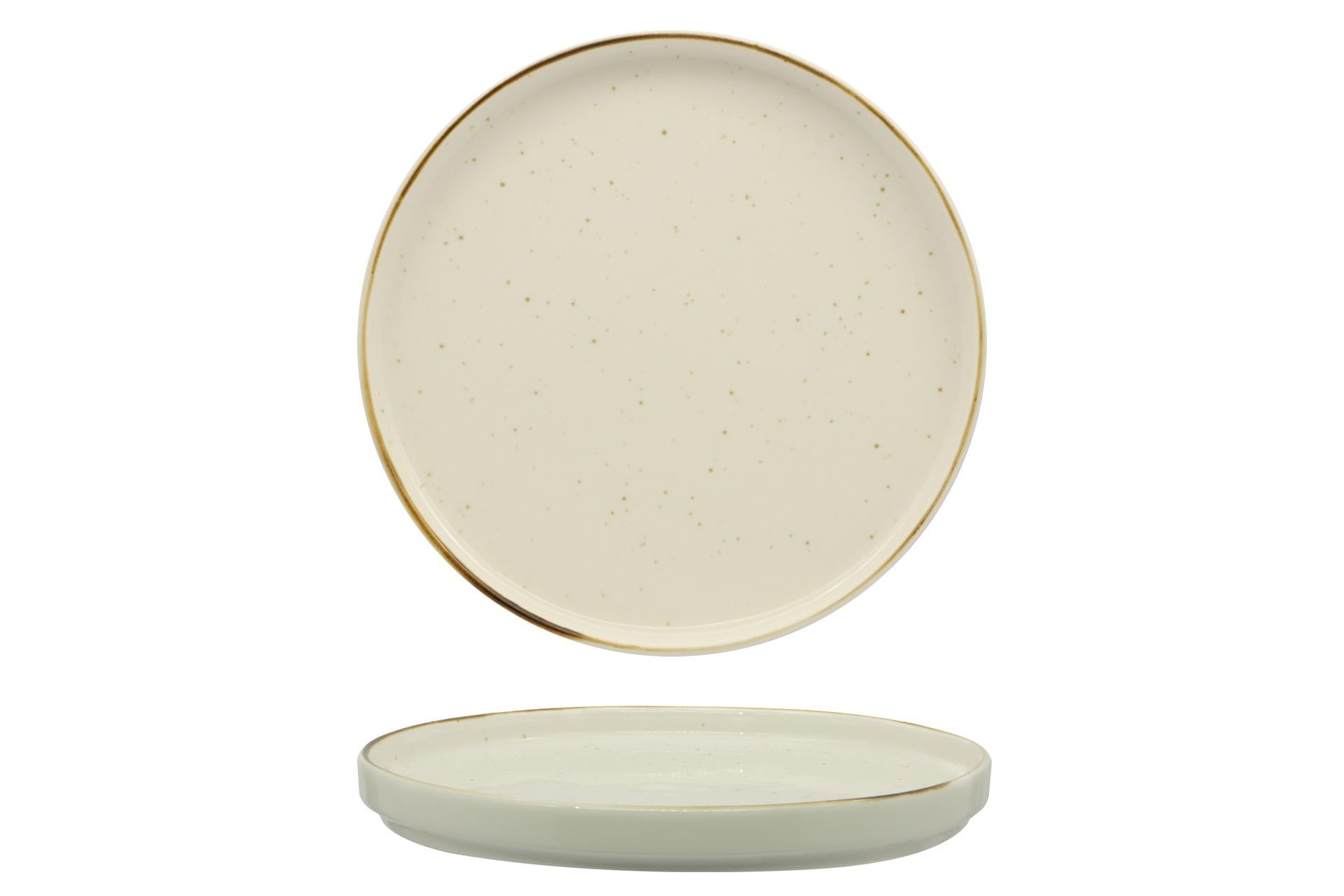 Pt Sango Ceramics Kaden Barley Cream Piatto Piano Impilabile Ø26 cm - Set 6 Pz