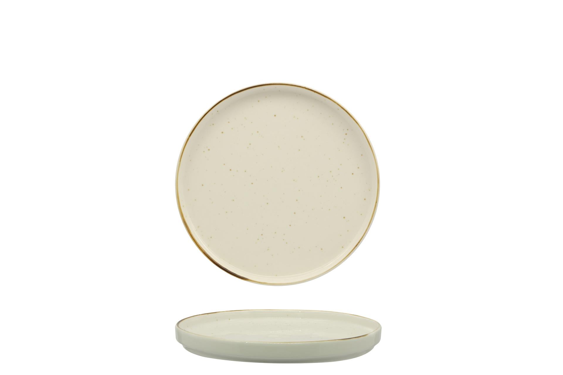 Pt Sango Ceramics Kaden Barley Cream Piatto Piano Impilabile Ø20 cm - Set 6 Pz