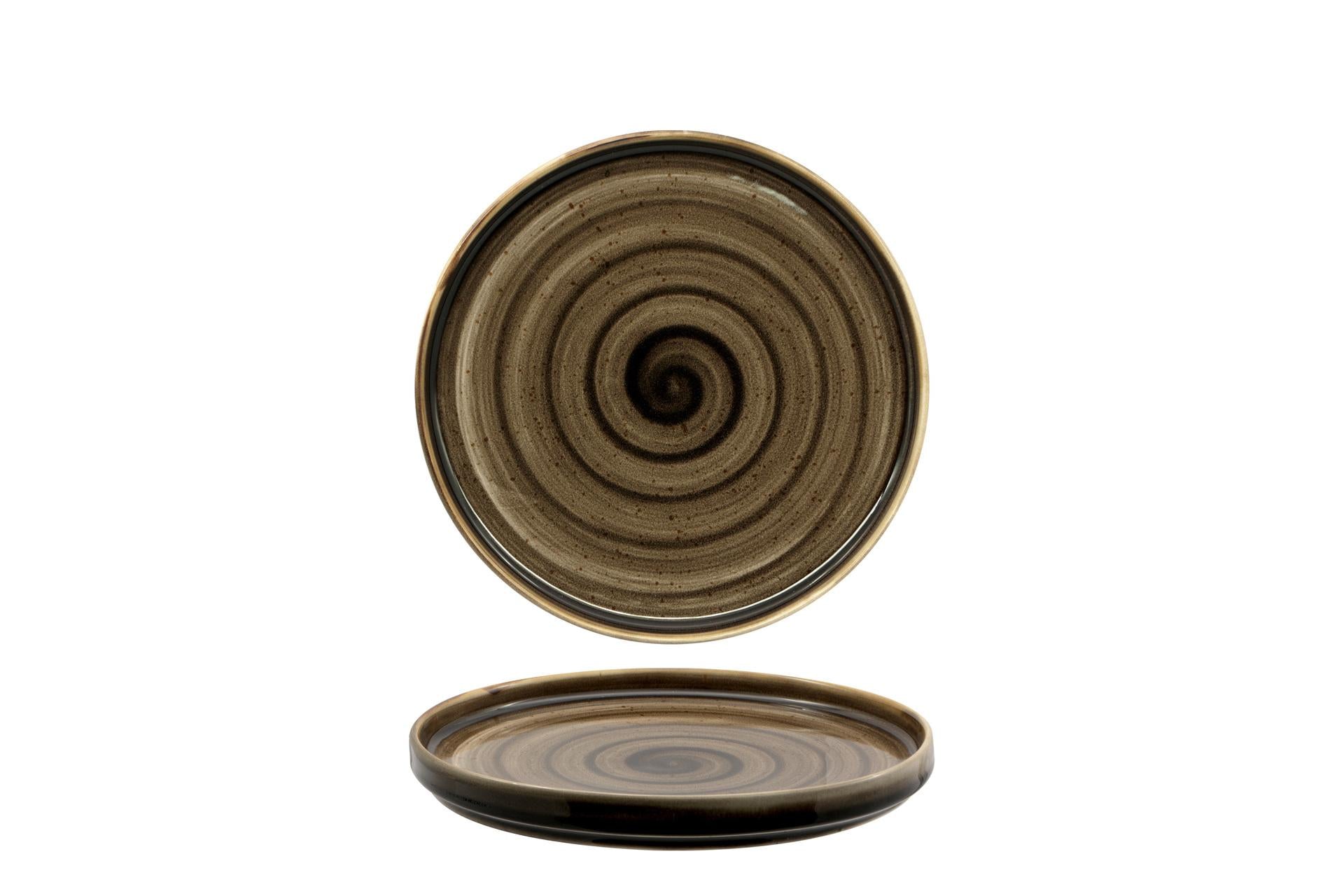 Pt Sango Ceramics Kaden Woodland Brown Piatto Piano Impilabile Ø20 cm - Set 6 Pz