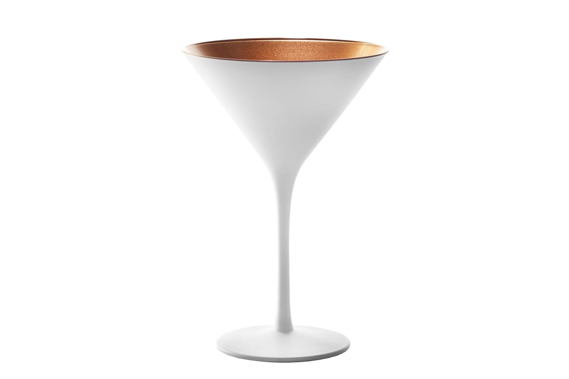Stolzle Lausitz Calice Cocktail Olympic 24 cl - Bianco Bronzo In Vetro Metallizzato - Set 6 Pz
