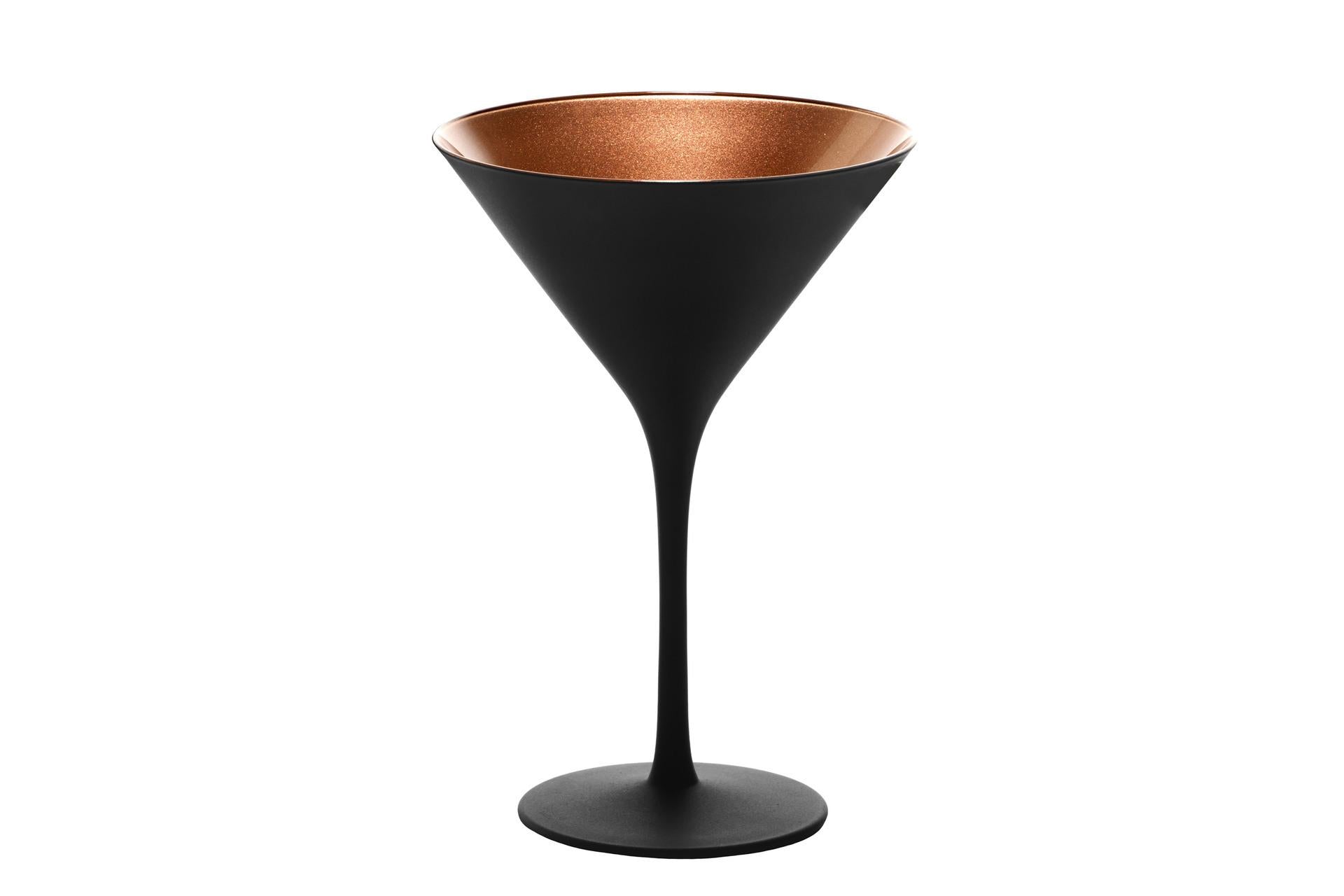 Stolzle Lausitz Calice Cocktail Olympic Nero-Bronzo 24 cl In Vetro Metallizzato - Set 6 Pz