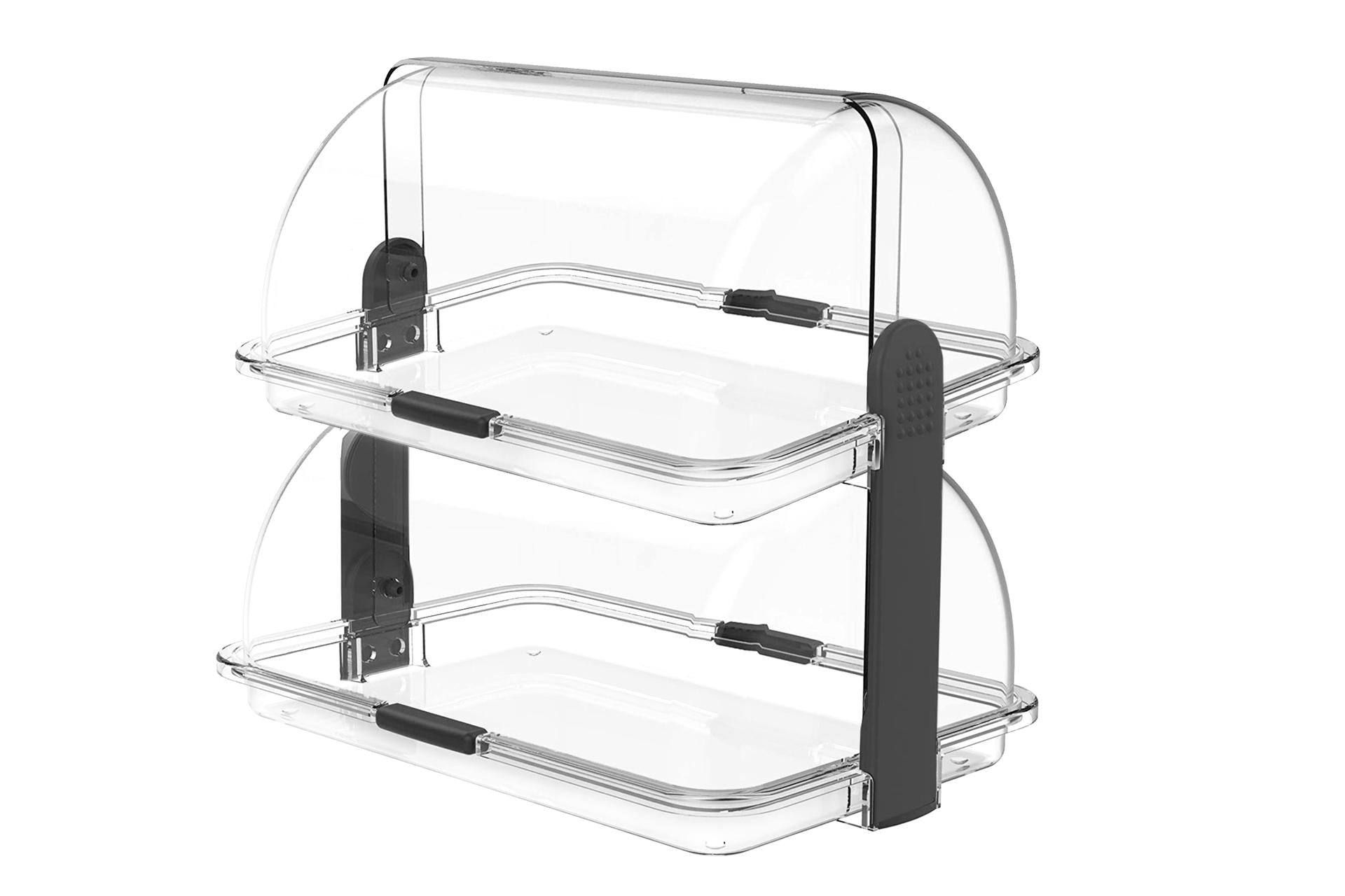 Robex Vetrinetta Doppia Trasparente 46,5x31,5x40,5 cm - Espositore a 2 Livelli per Alimenti