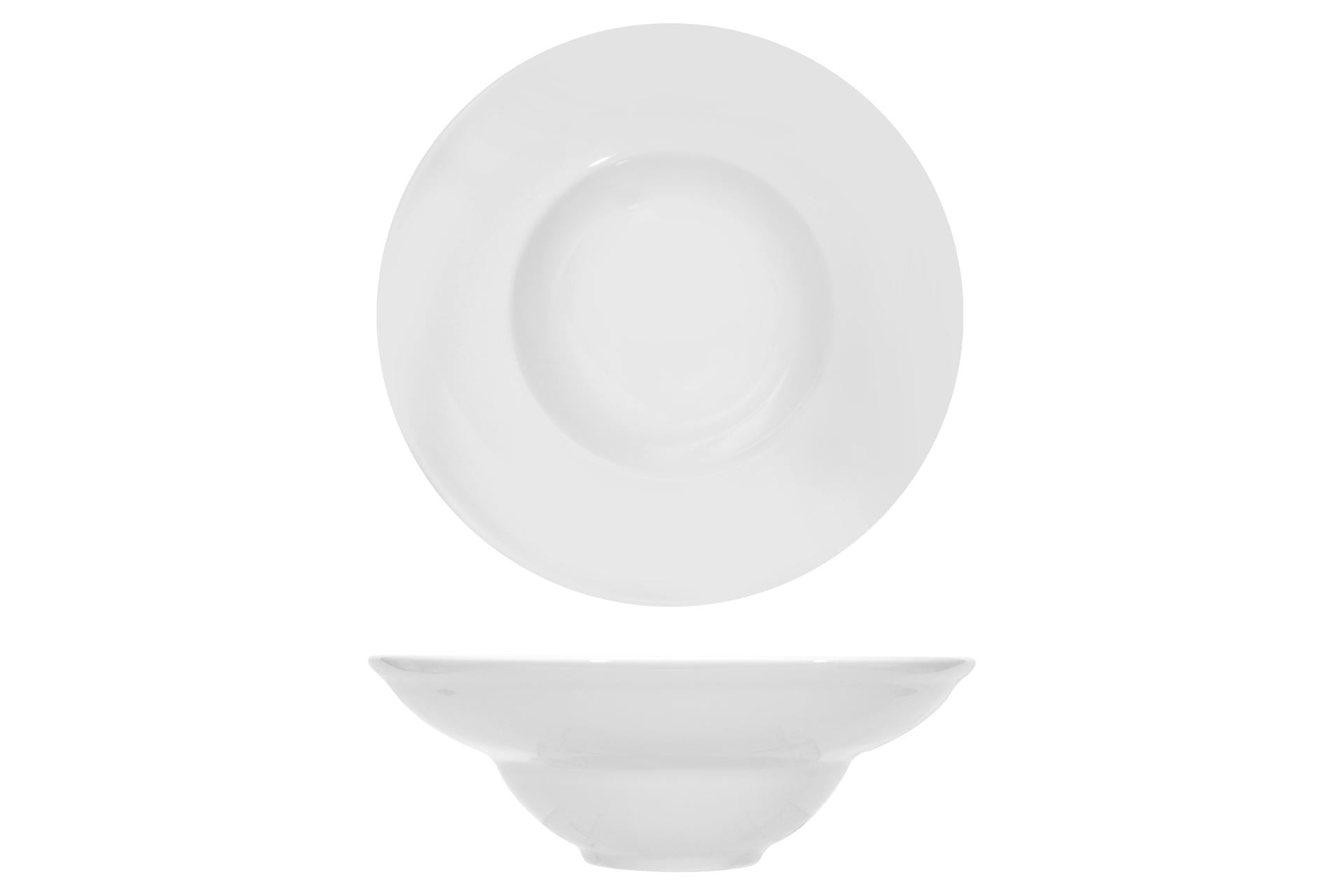 Lubiana Kaszub Hel Pasta Bowl Ø26 cm - Interno Ø15.5 cm In Porcellana Bianca - Set 6 Pz
