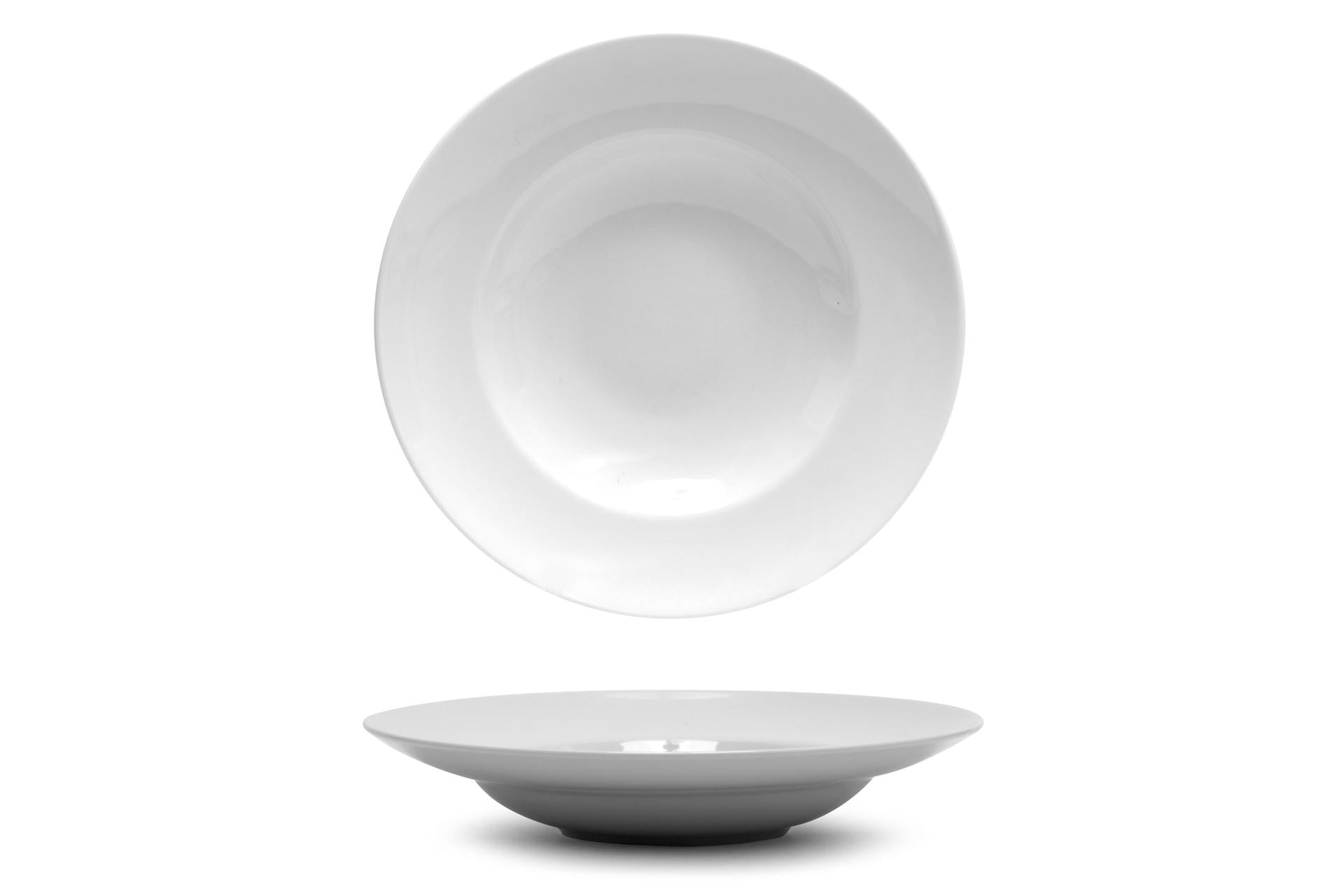 Lubiana Kaszub Hel Pasta Bowl Ø27 cm - Interno Ø17.5 cm In Porcellana Bianca - Set 6 Pz