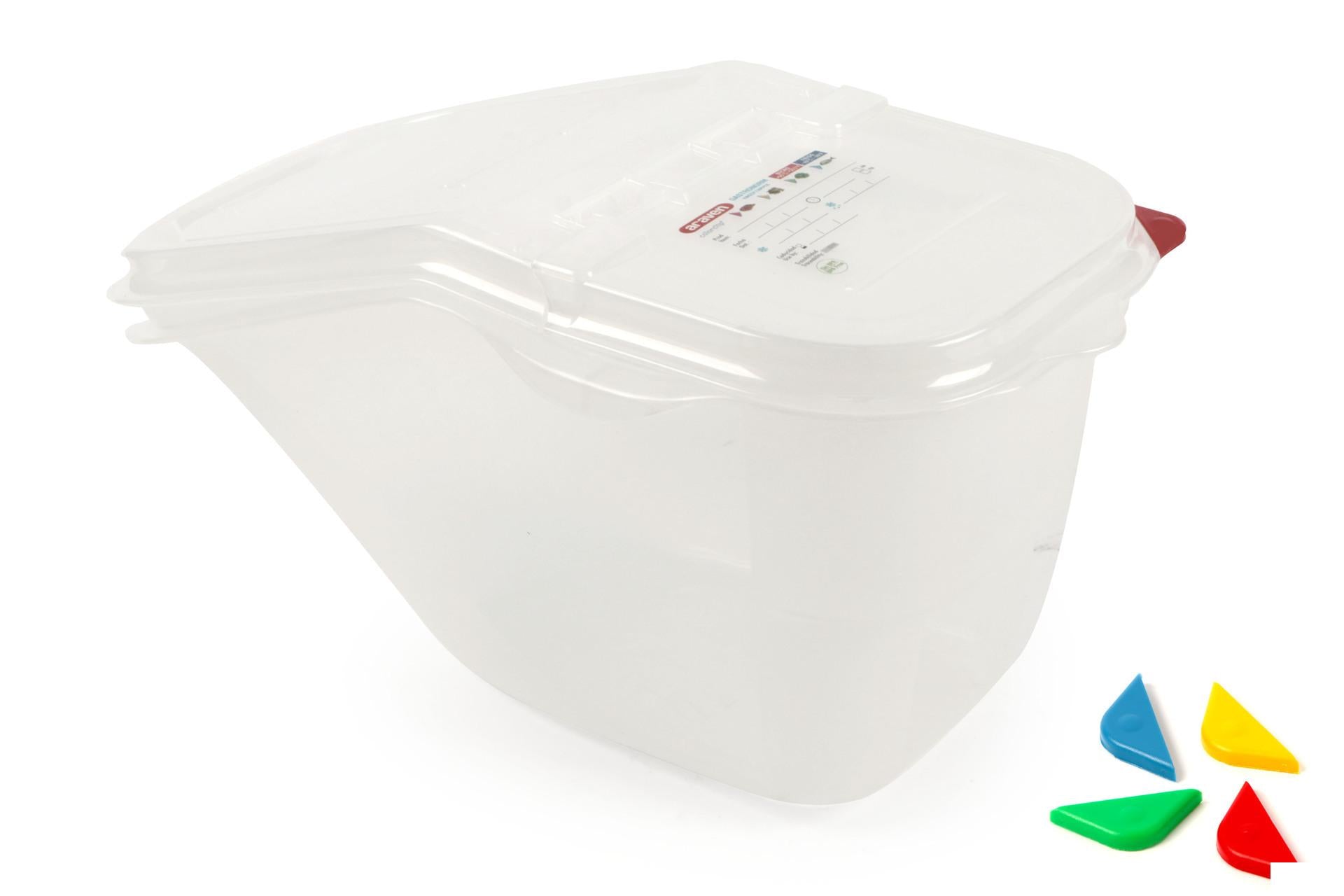 Araven Contenitore Impilabile 7L - 395x200xH.200 cm Con 2 Aperture e Etichetta Riscrivibile