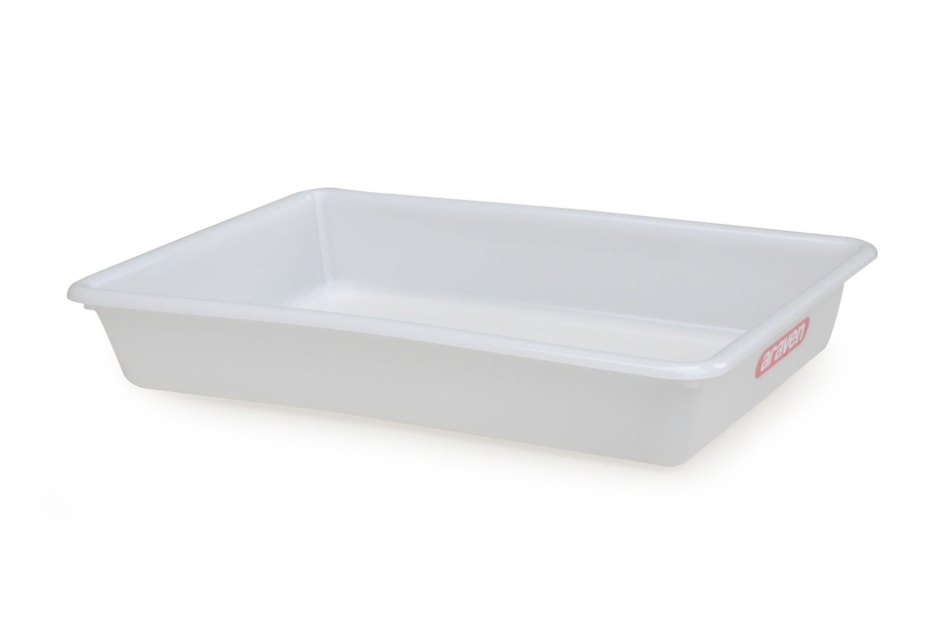 Araven Vaschetta Bianca 8L - 485 x 335 x 80 mm Contenitore per Alimenti in Polietilene