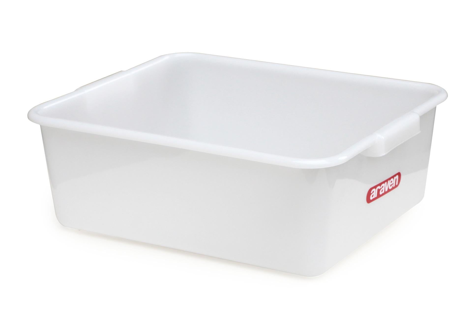 Araven Contenitore Alimentare Alto 20L - 440x350x160 mm Bianco Con Etichetta Lavabile e Alette Intercambiabili