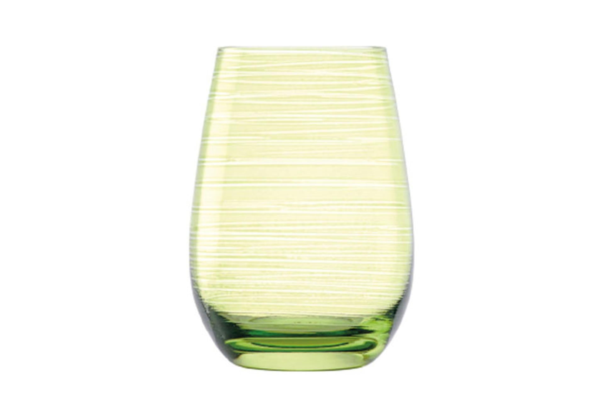 Stolzle Lausitz Twister Bicchiere Verde 46,5 cl In Vetro di Alta Qualità - Set 6 Pz