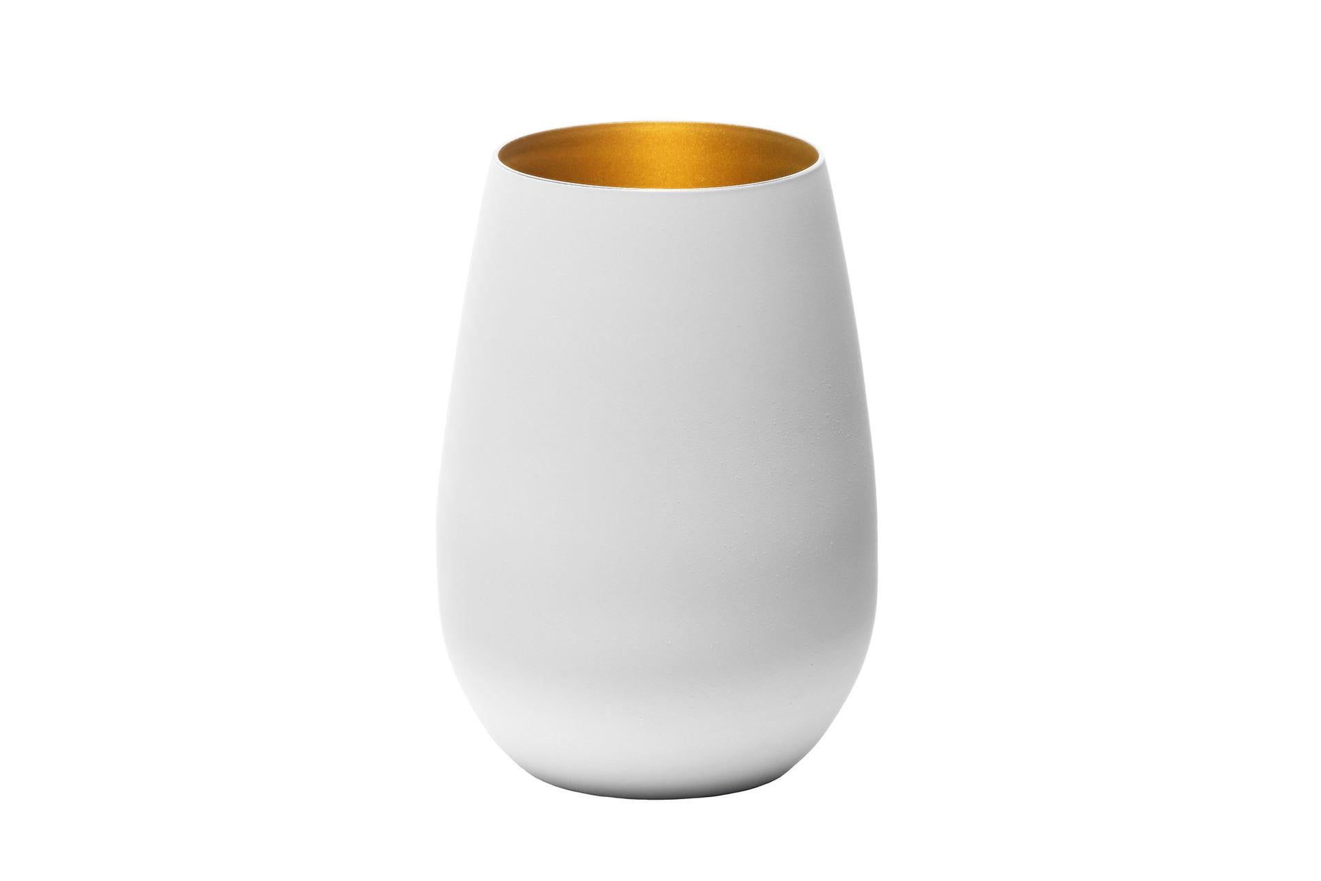 Stolzle Lausitz Olympic Bicchiere 46,5 cl - Bianco Oro In Vetro Metallizzato - Set 6 Pz