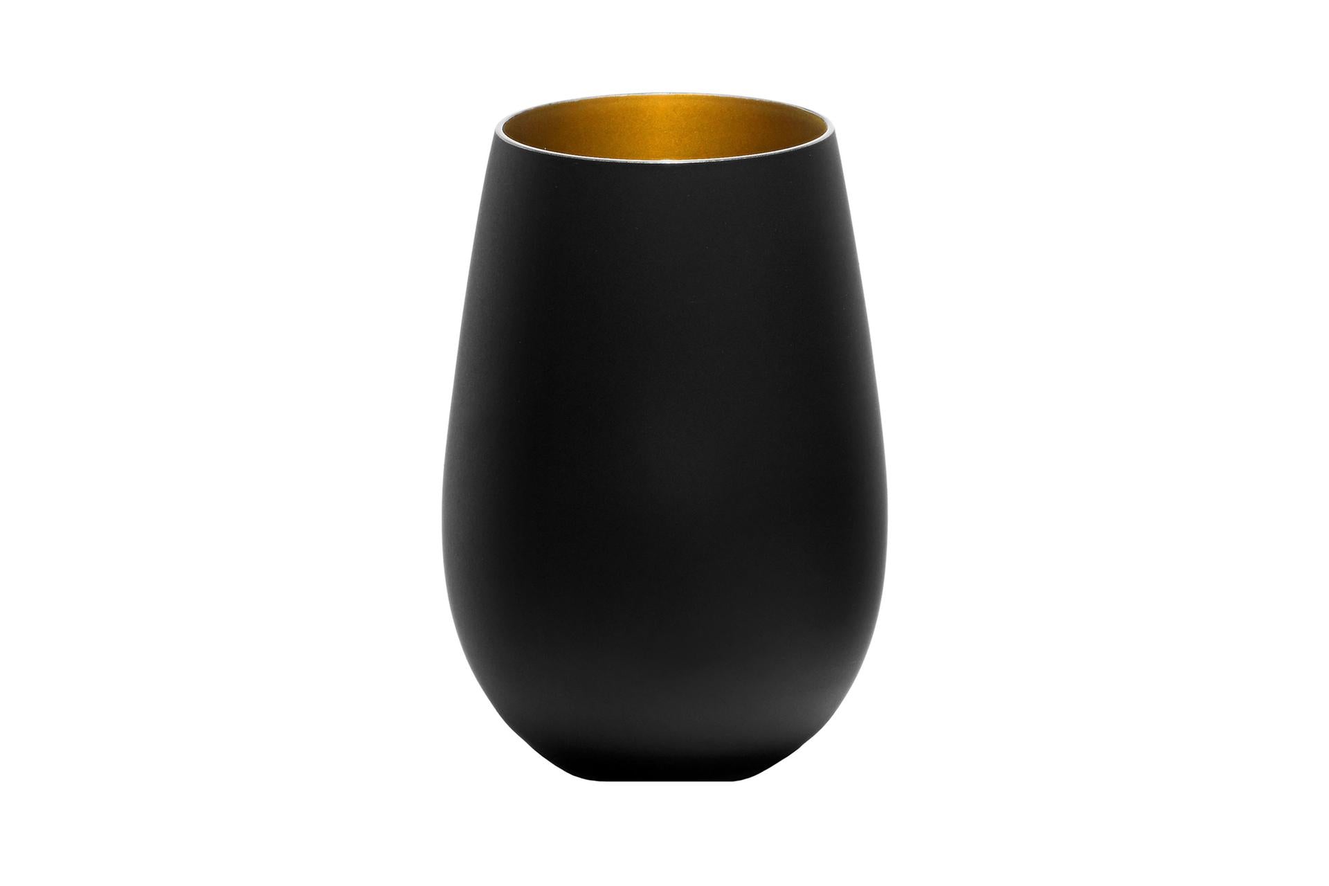 Stolzle Lausitz Olympic Bicchiere Nero Oro 46,5 cl In Vetro Metallizzato - Set 6 Pz
