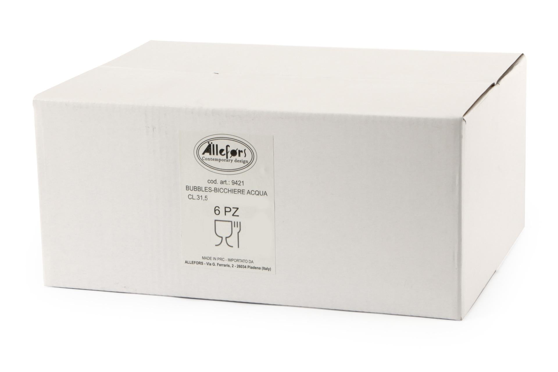 Import Tavola Professional Bubbles Bicchiere Acqua Cl.31.5 Incamiciato Blu In Pasta di Vetro Soffiato a Bocca - Set 6 Pz 5