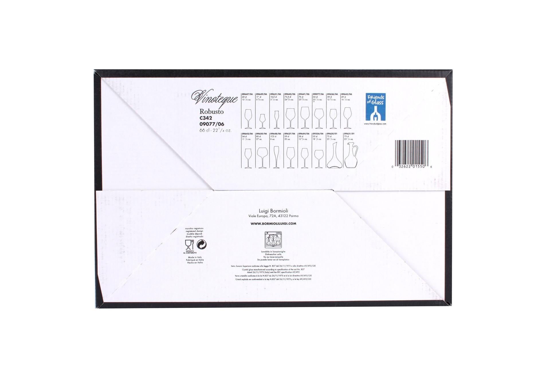 Bormioli Luigi Vinoteque Set 6 Calici Vino Robusto 66 cl In Vetro Sonoro Superiore Senza Piombo - Set 6 Pz 6