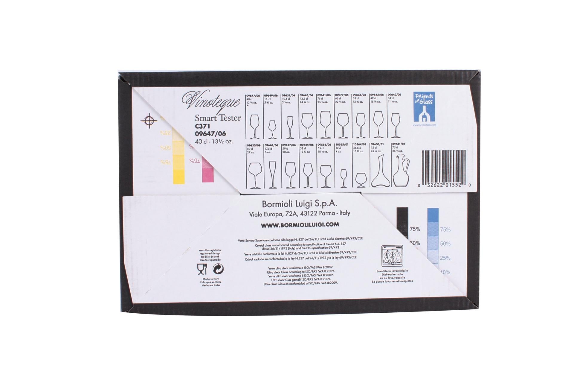 Bormioli Luigi Vinoteque Set 6 Calici Cl.40 - Calice Universale In Vetro Sonoro Superiore Per Degustazione Vini Rossi, Bianchi e Frizzanti - Set 6 Pz 6