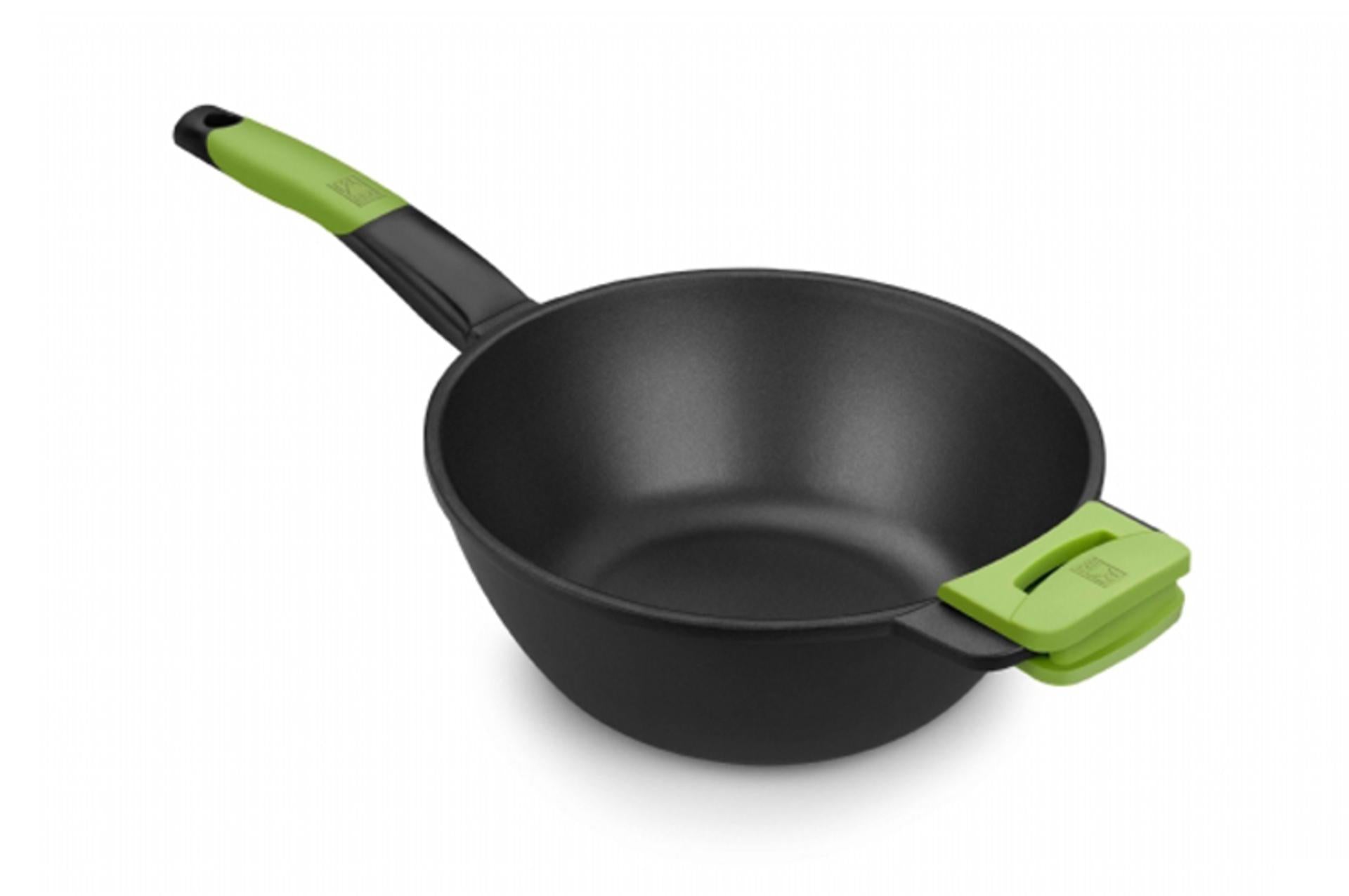 Pintinox Prior Wok Ø28 cm - Antiaderente In Teflon Con Manico Ergonomico In Silicone