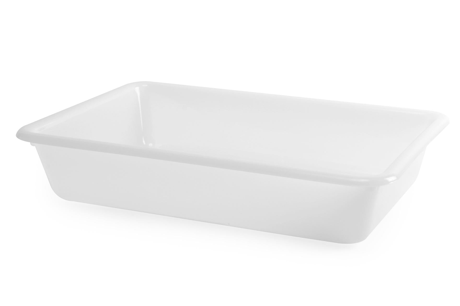 Araven Vaschetta Bianca 3L - 345 x 235 x 75 mm Contenitore per Alimenti In Polietilene Senza Coperchio