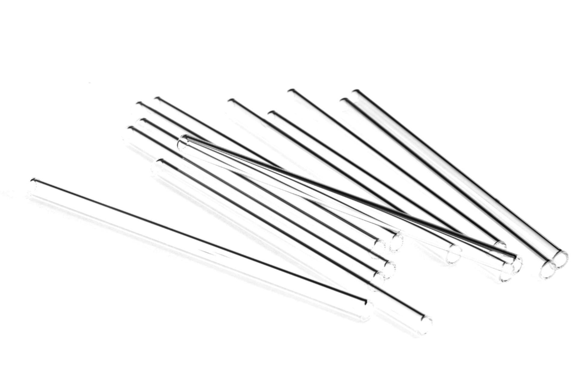 Dosen-Zentrale Set 12 Cannucce in Vetro Trasparente Schott Ø10 mm - 21 cm Lavabili in Lavastoviglie - Set 12 Pz