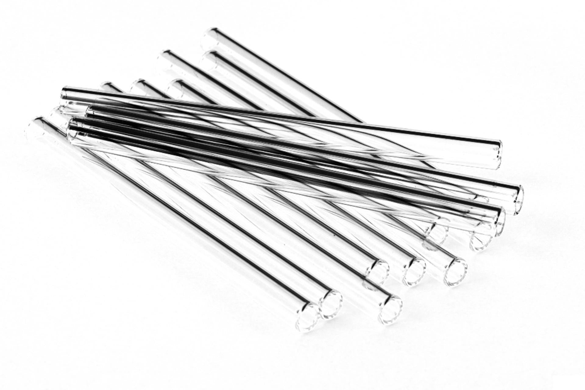 Dosen-Zentrale Set 12 Cannucce In Vetro Trasparente 15 cm - Ø10 mm Lavabili In Lavastoviglie - Set 12 Pz