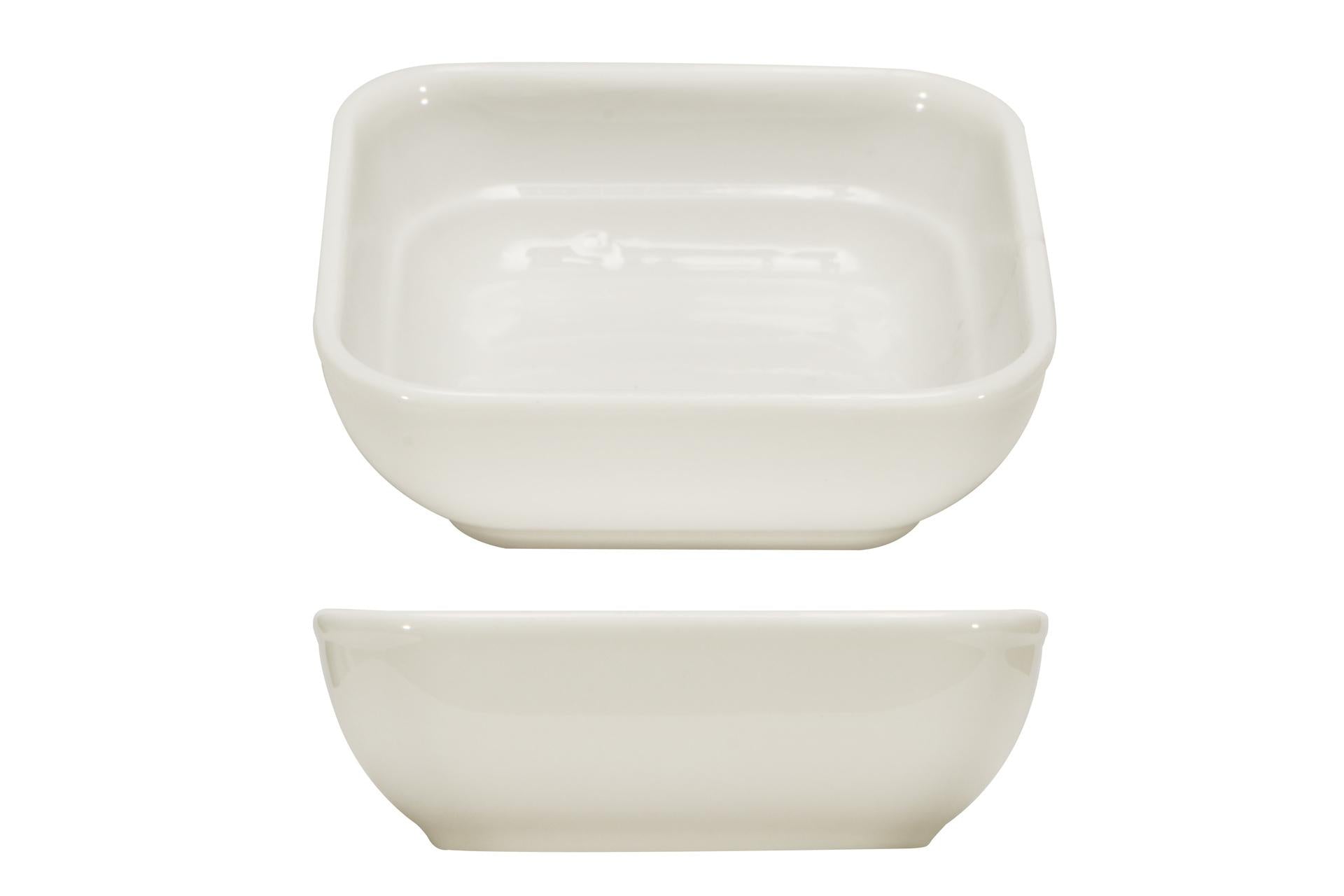 Import Tavola Professional B.B. White Ciotolina Quadra 8.8x8.8x3 cm In Porcellana Bianca - Set 12 Pz