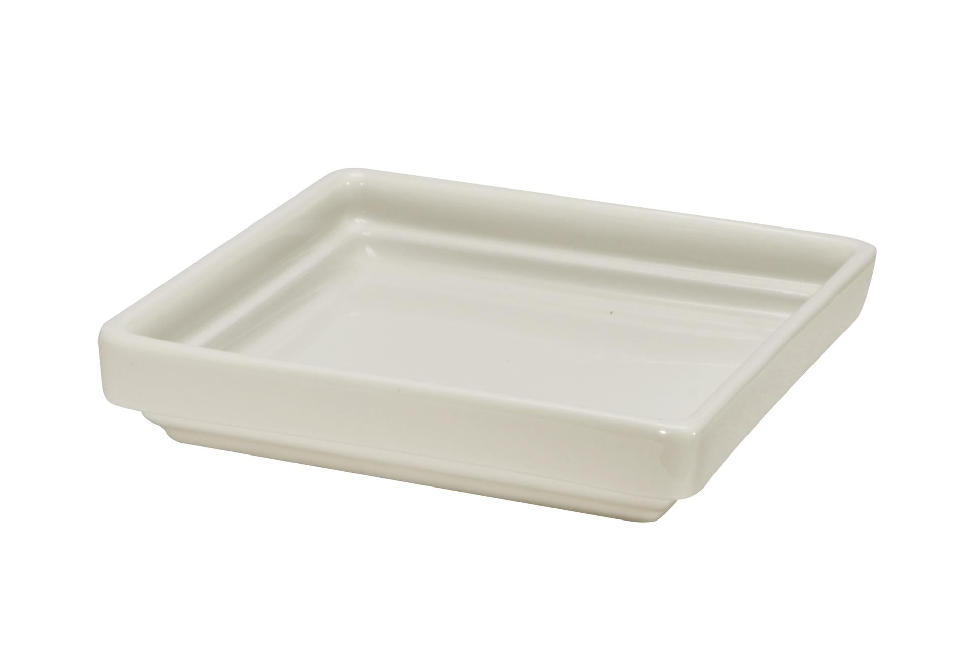 Import Tavola Professional B.B. White Piattino Quadro 10 x 10 x 2.1 cm In Porcellana Bianca - Set 12 Pz