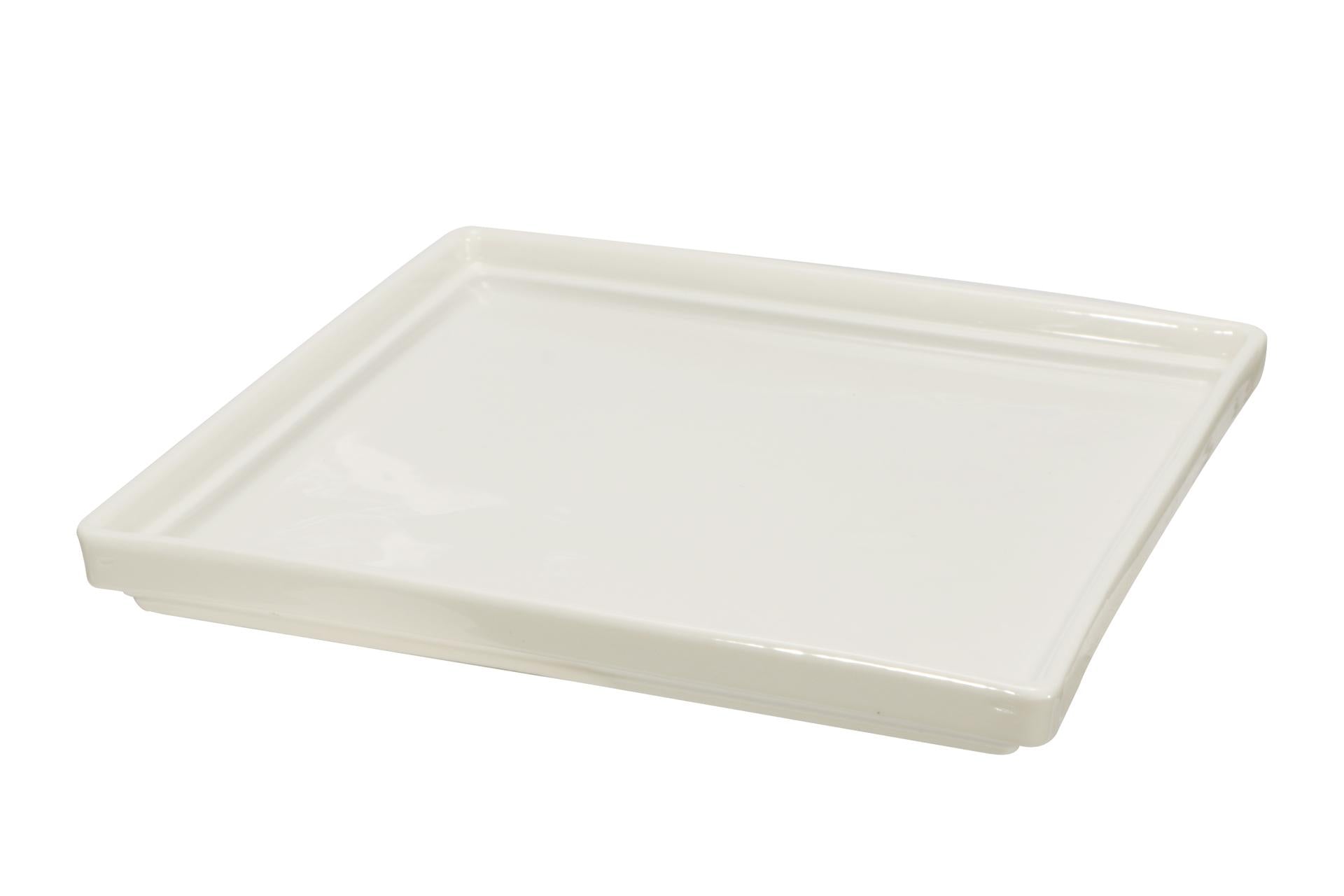 Import Tavola Professional Piatto Quadro 21.5 x 21.5 x 2.3 cm In Porcellana Bianca - Linea B.B. White - Set 6 Pz