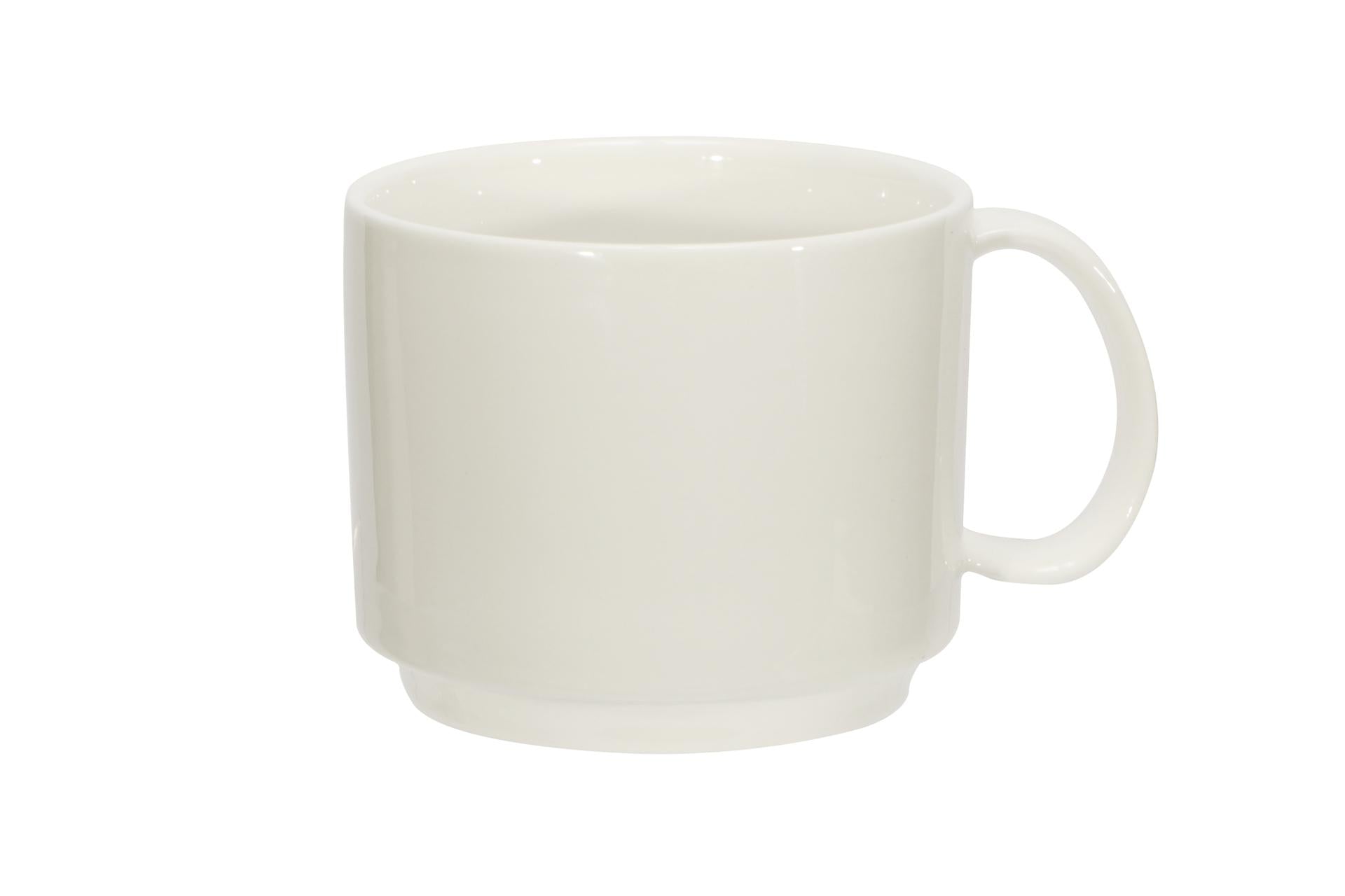 Import Tavola Professional Tazza Cappuccio Impilabile 280 ml - Linea B.B. White In Porcellana Bianca - Set 6 Pz