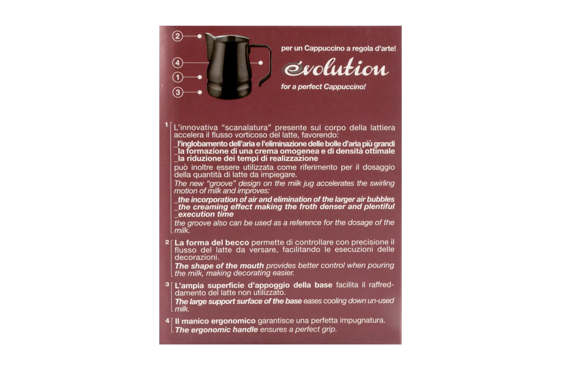 Ilsa Evolution Lattiera Nera 35 cl - In Acciaio Inox 18/10 Con Rivestimento Antiaderente 7