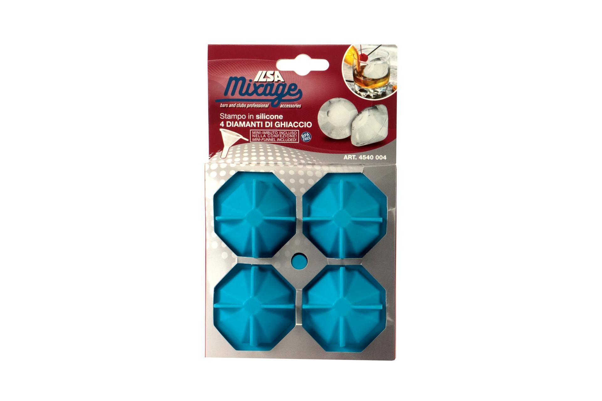 Ilsa Stampo Ghiaccio Diamante In Silicone Alimentare - 4 Diamanti 5x5x4 cm 3