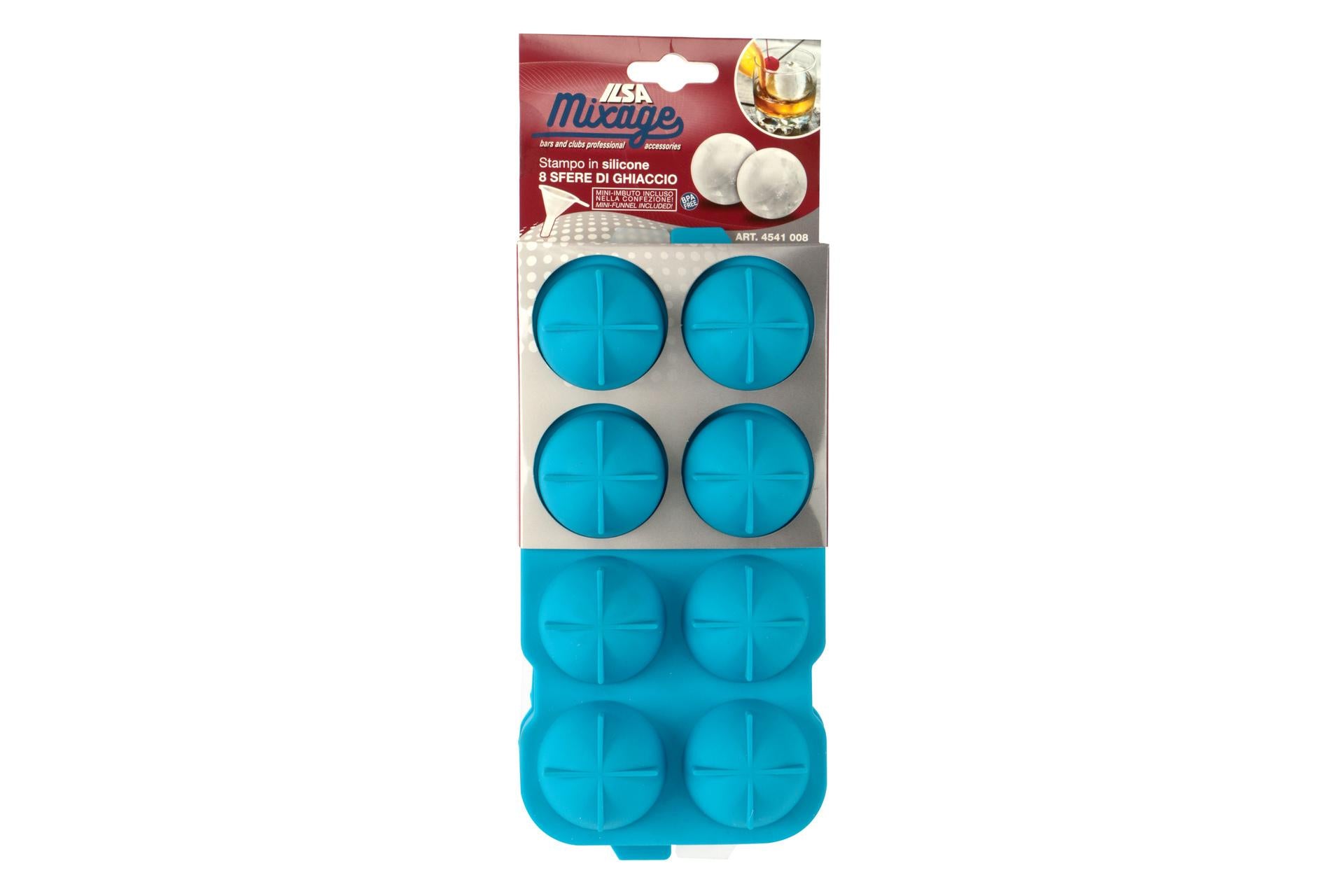 Ilsa Stampo Silicone 8 Sfere di Ghiaccio Ø5.5 cm - Stampo Ghiaccio in Silicone Alimentare di Alta Qualità