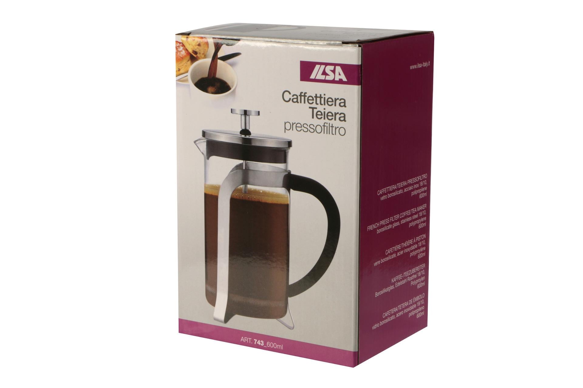Ilsa Caffettiera-Infusiera 600 ml In Vetro Borosilicato e Acciaio Inox - Teiera e Infusiera per Tisane e Decotti 4