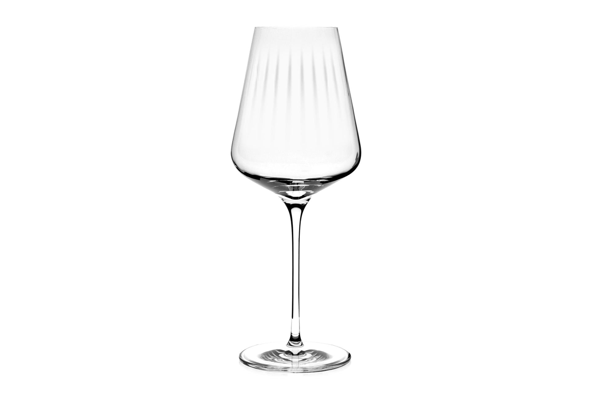 Stolzle Lausitz Symphony Calice Bordeaux 64.5 cl - Design Ottico Con Trame Verticali - Set 6 Pz