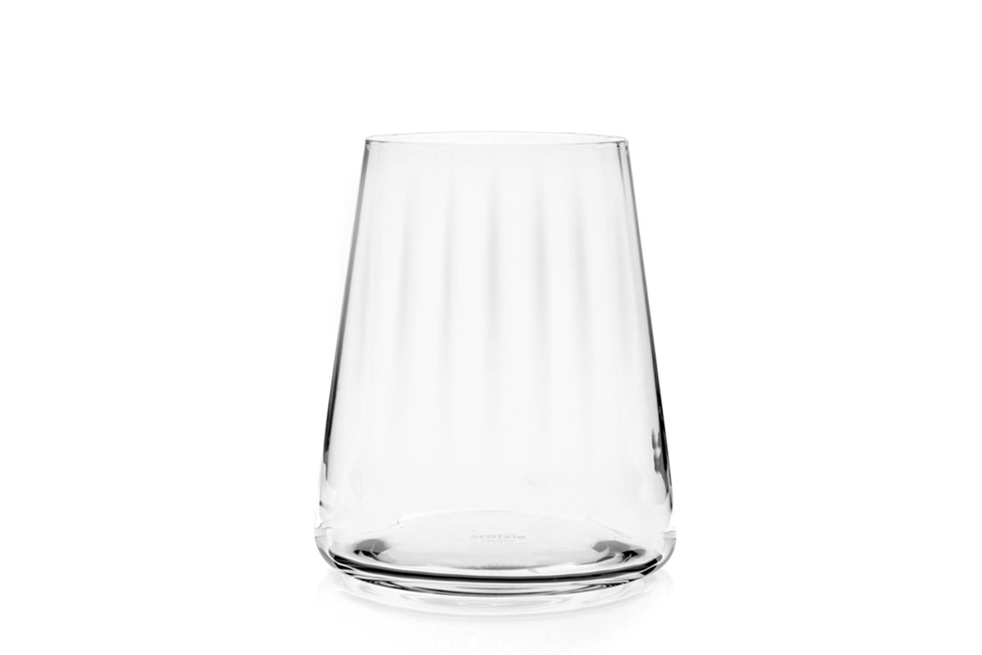 Stolzle Lausitz Symphony Bicchiere 38 cl Ottico Con Trame Verticali - Set 6 Pz