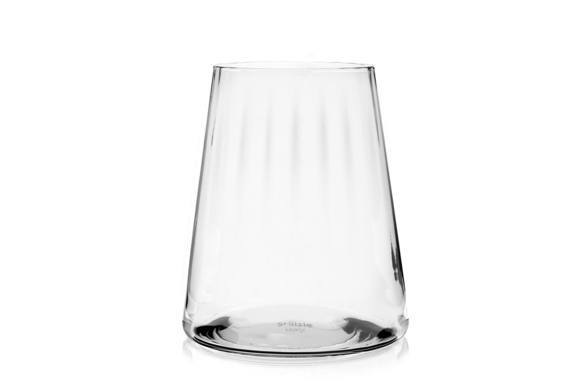 Stolzle Lausitz Symphony Bicchiere 50 cl - Design Ottico Con Trame Verticali - Set 6 Pz