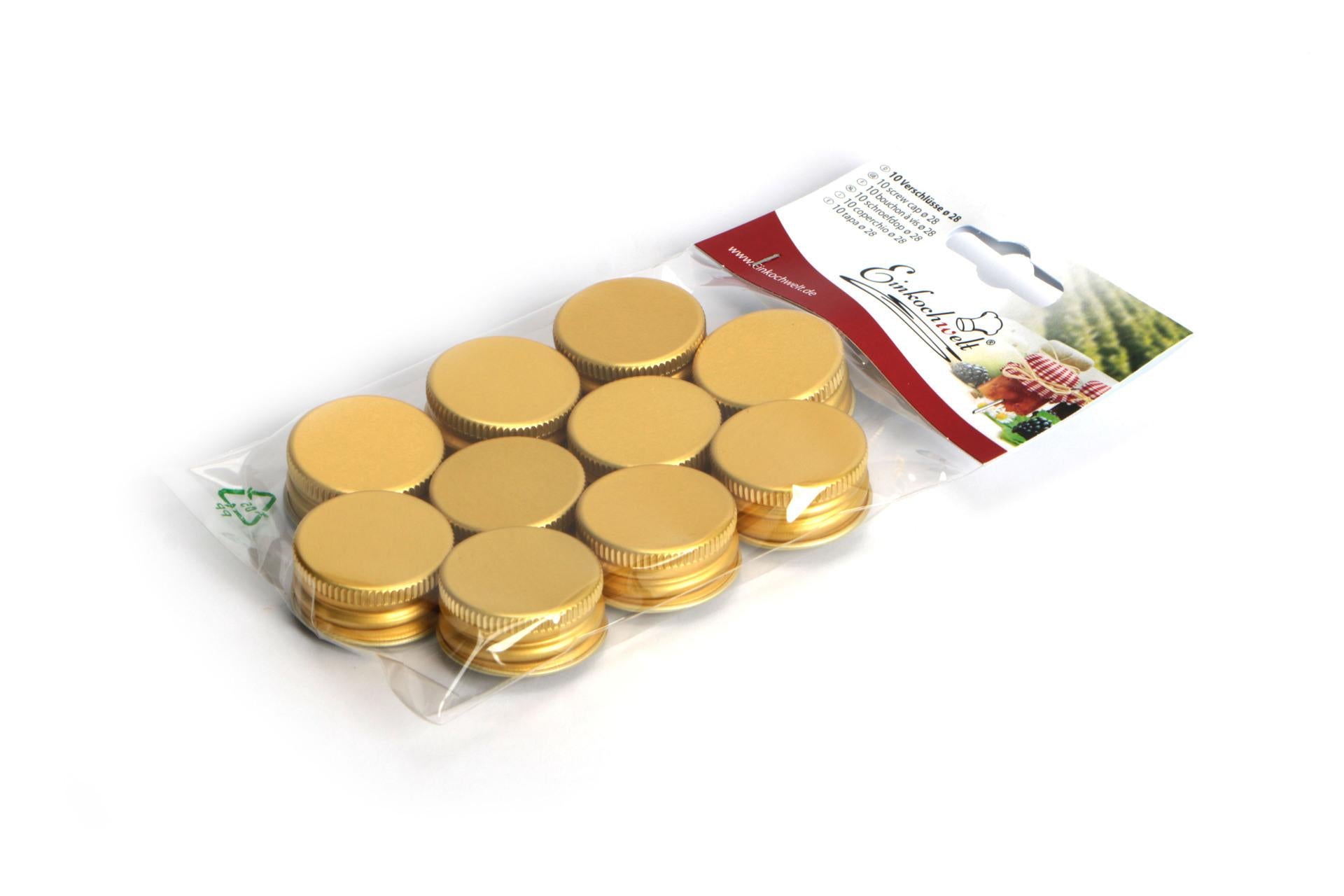 Dosen-Zentrale Il Casale Confezione 10 Tappi a Vite Oro per Bottiglie a Collo Dritto